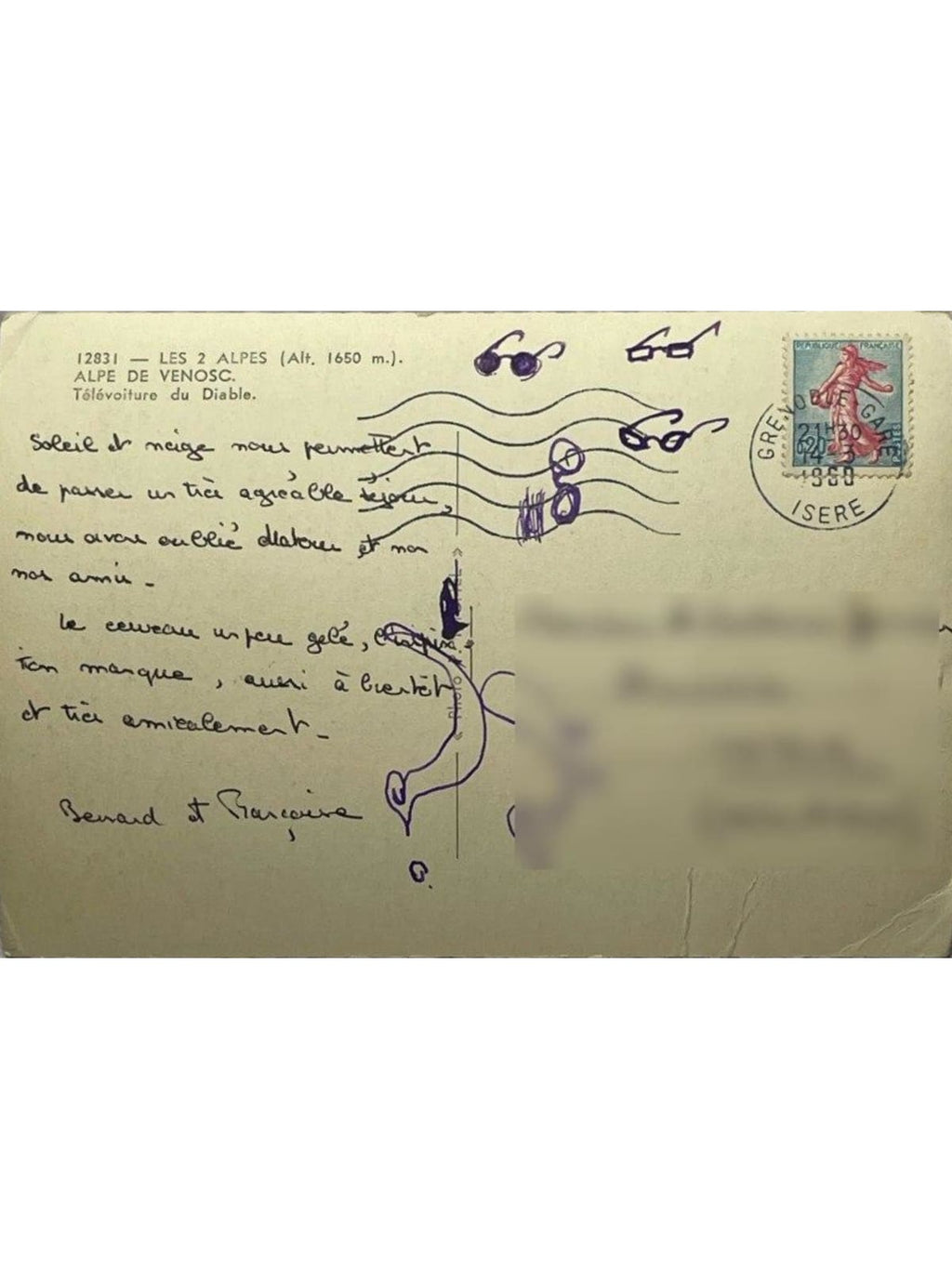 Verso de la carte postale