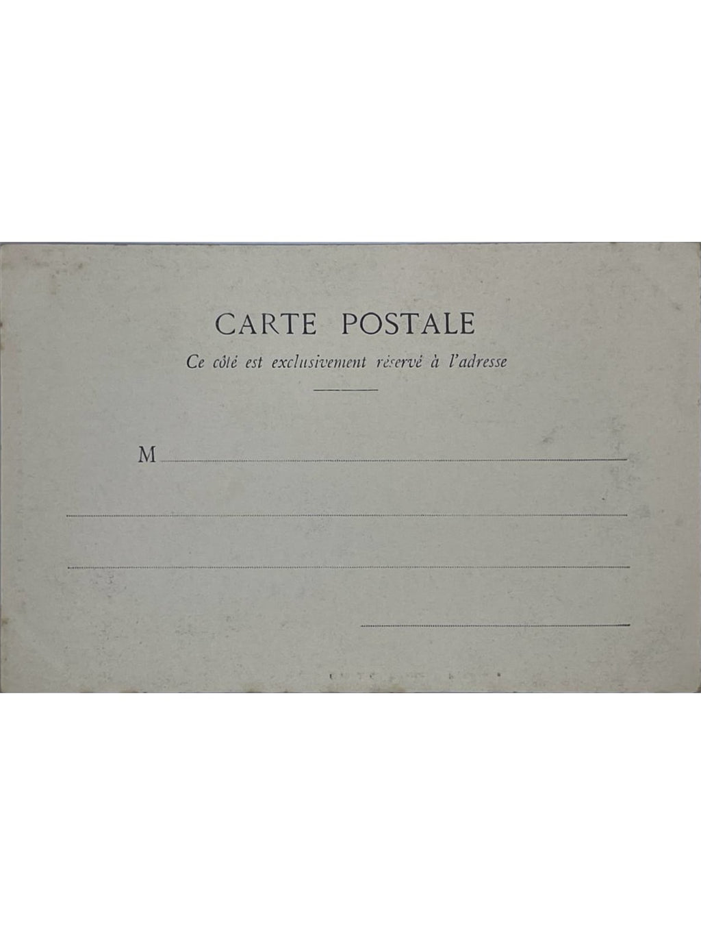 Verso de la carte postale