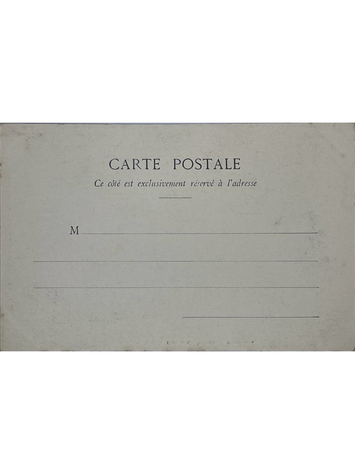 Verso de la carte postale