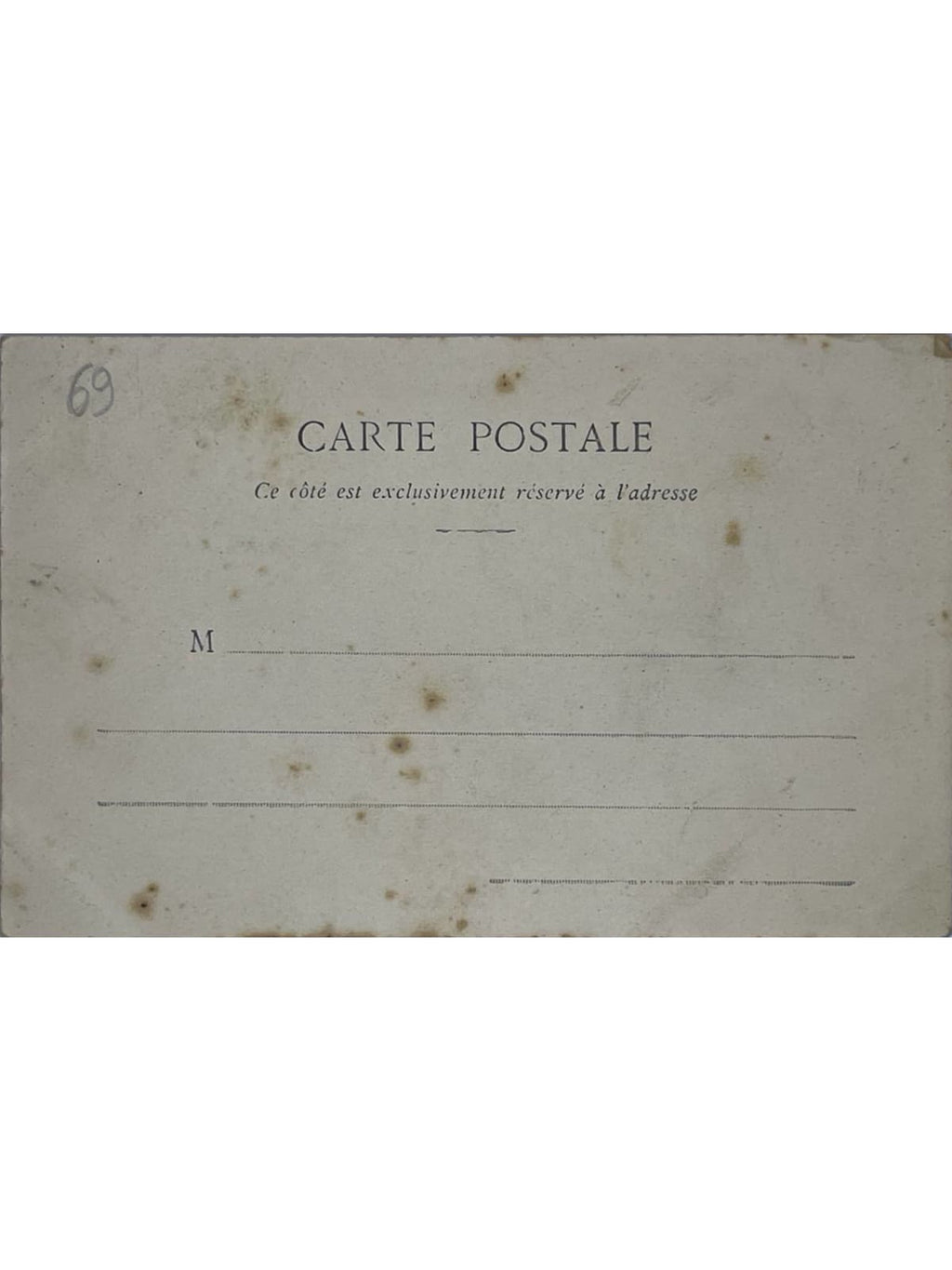 Verso de la carte postale