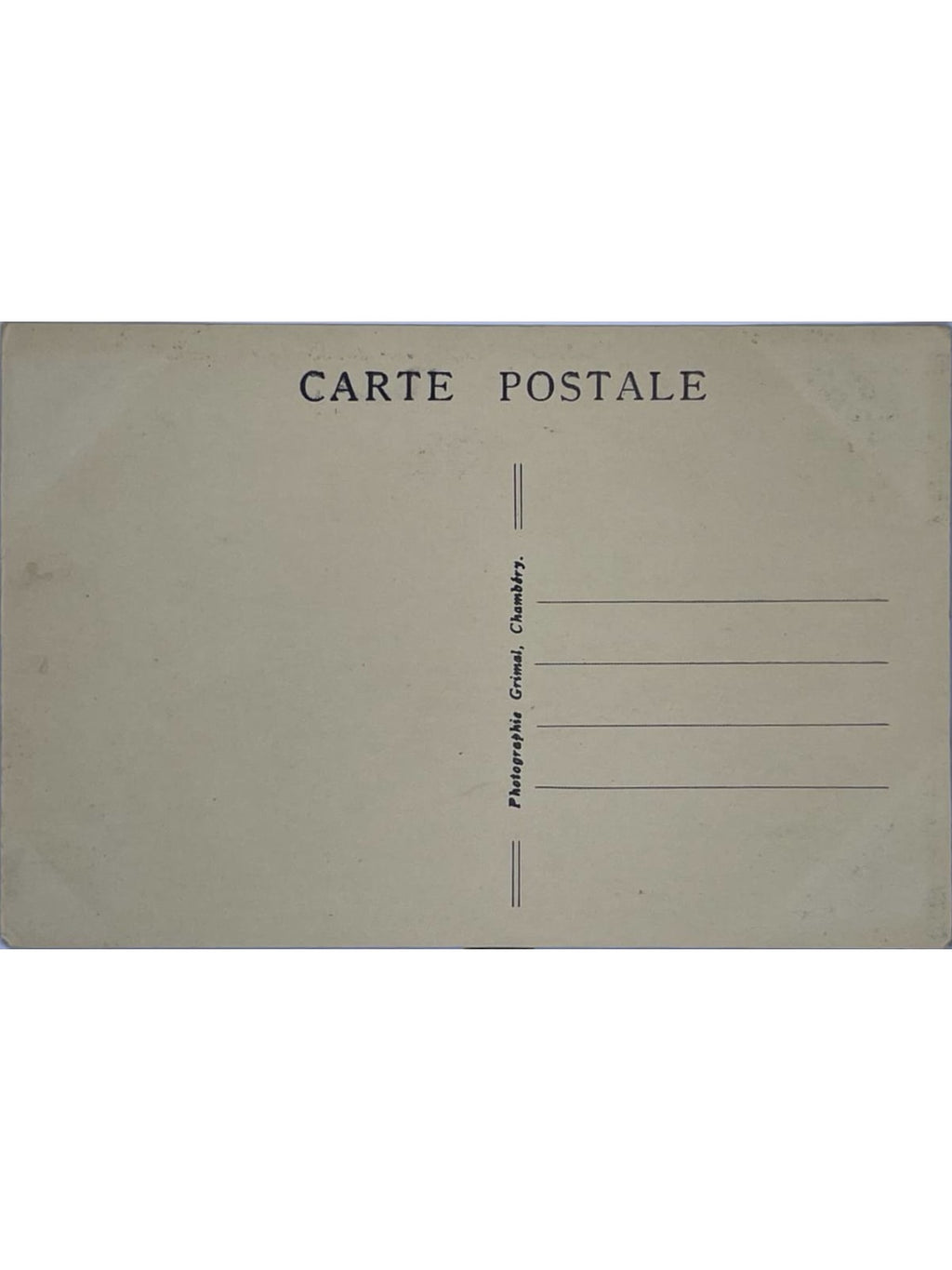 Verso de la carte postale