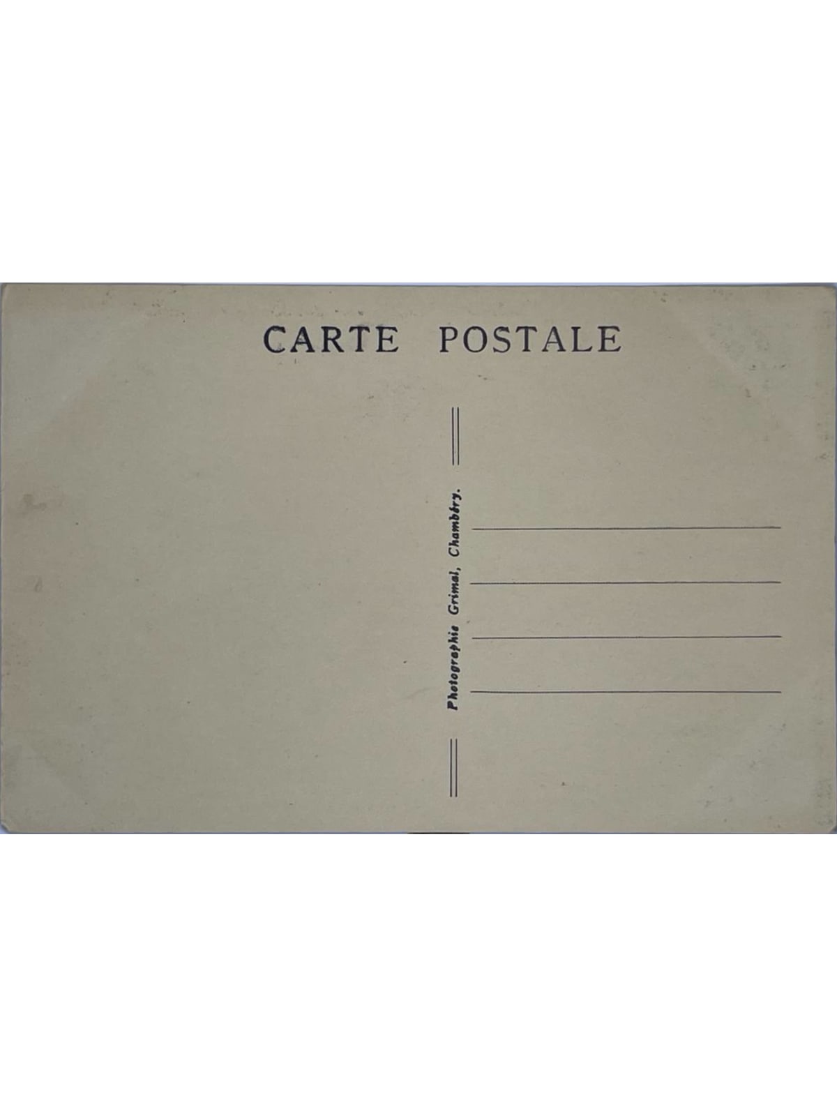 Verso de la carte postale
