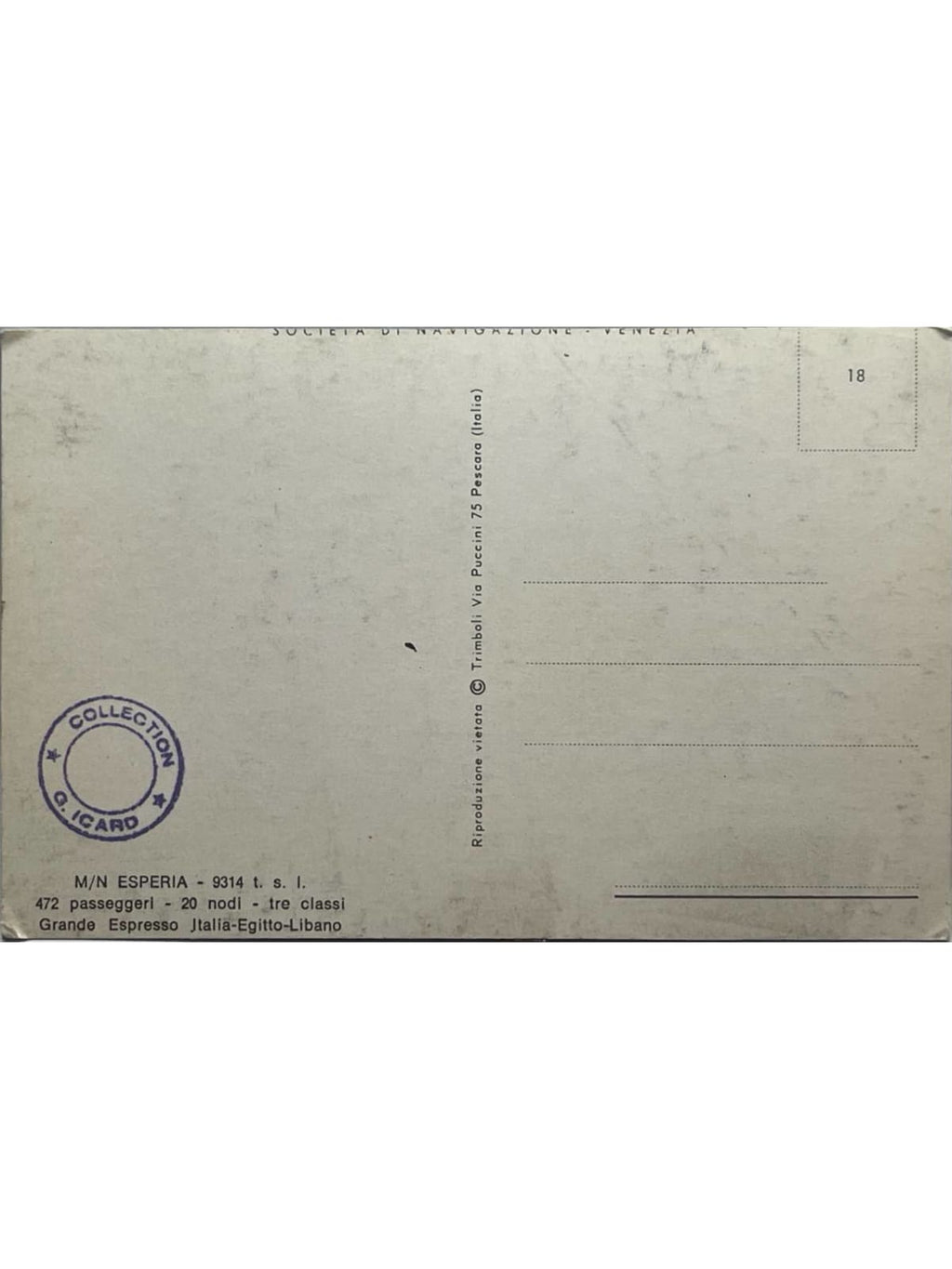 Verso de la carte postale