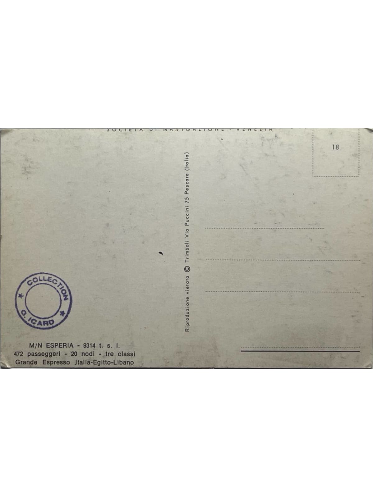 Verso de la carte postale