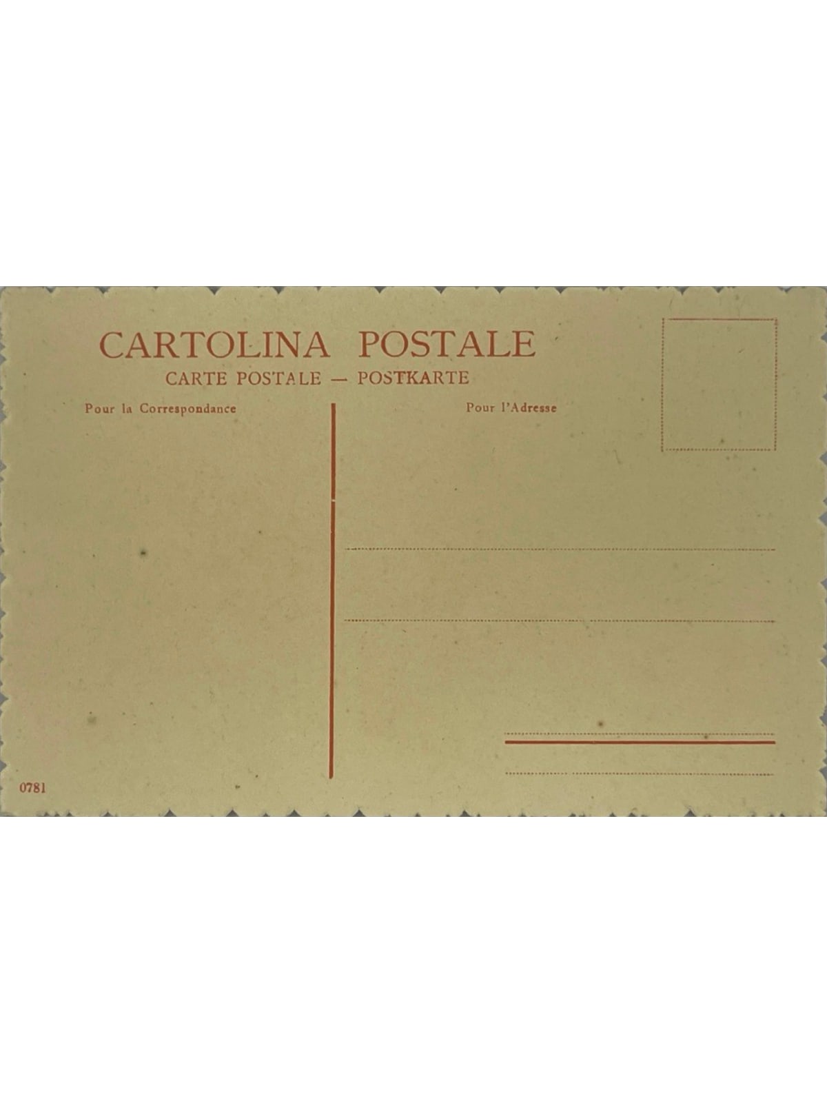 Verso de la carte postale