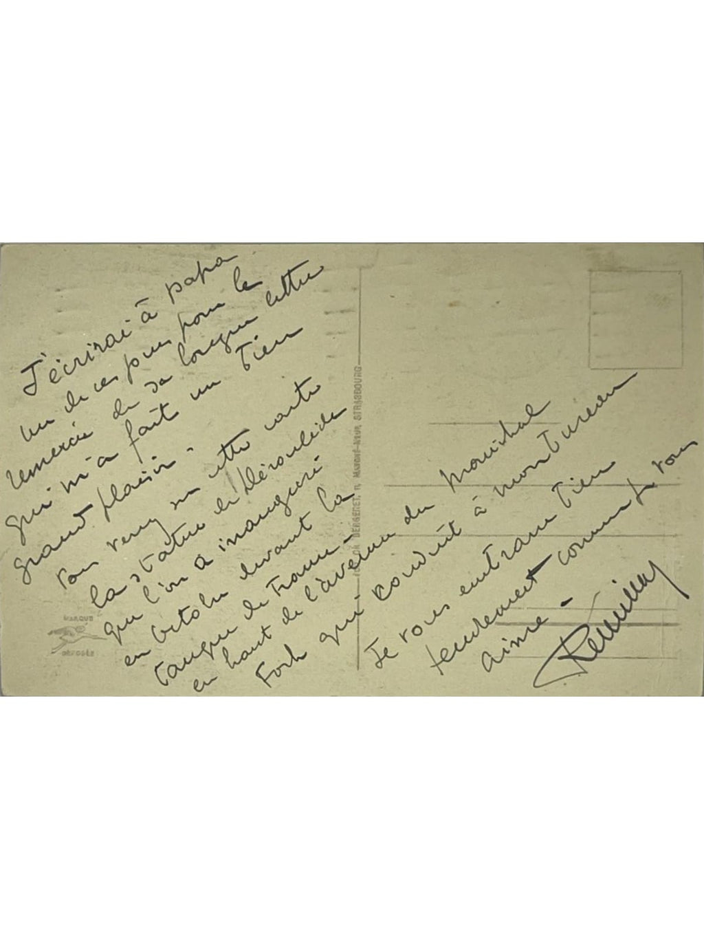 Verso de la carte postale