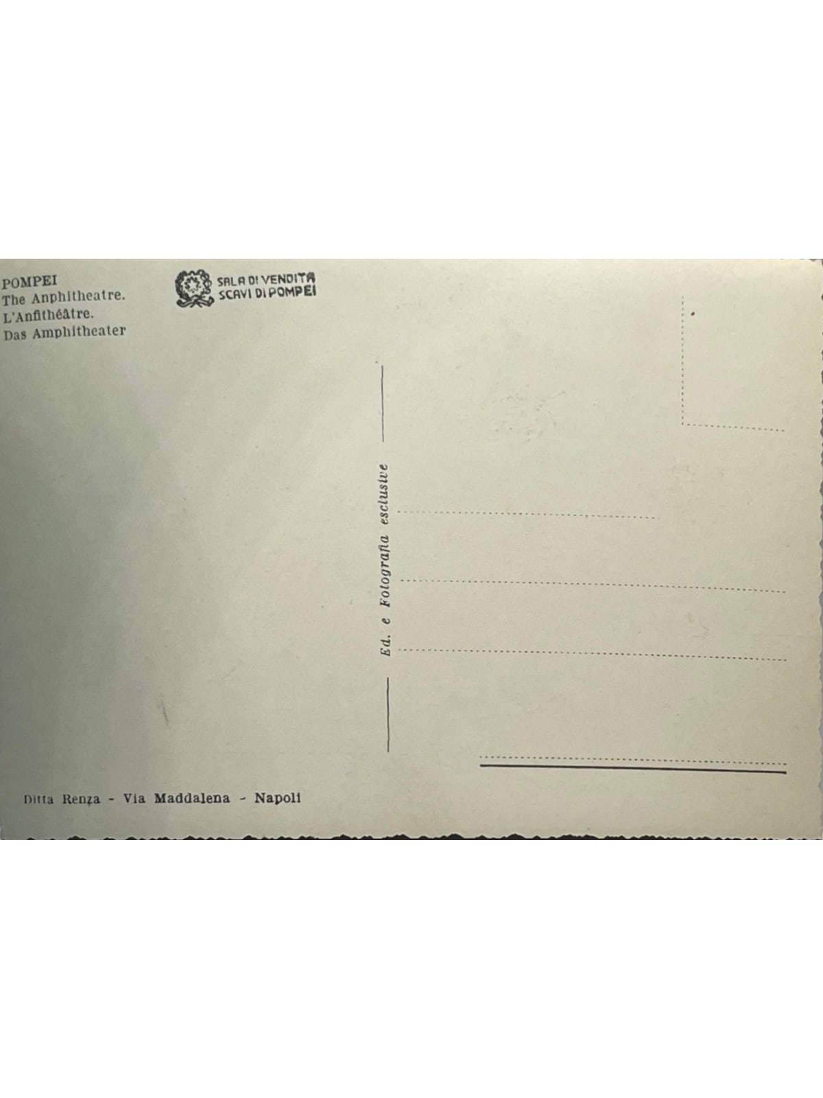 Verso de la carte postale