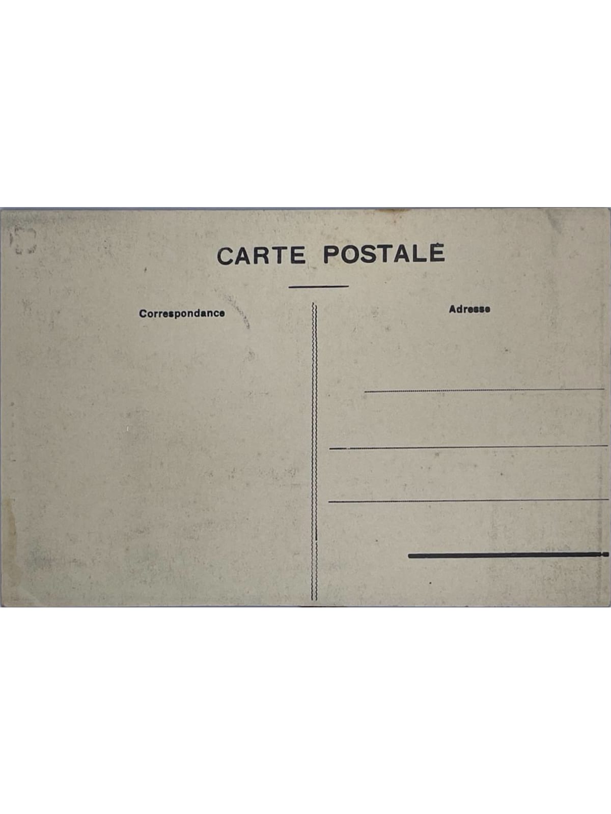 Verso de la carte postale