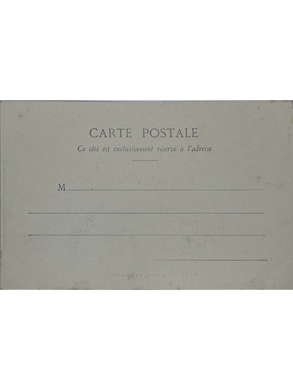 Verso de la carte postale
