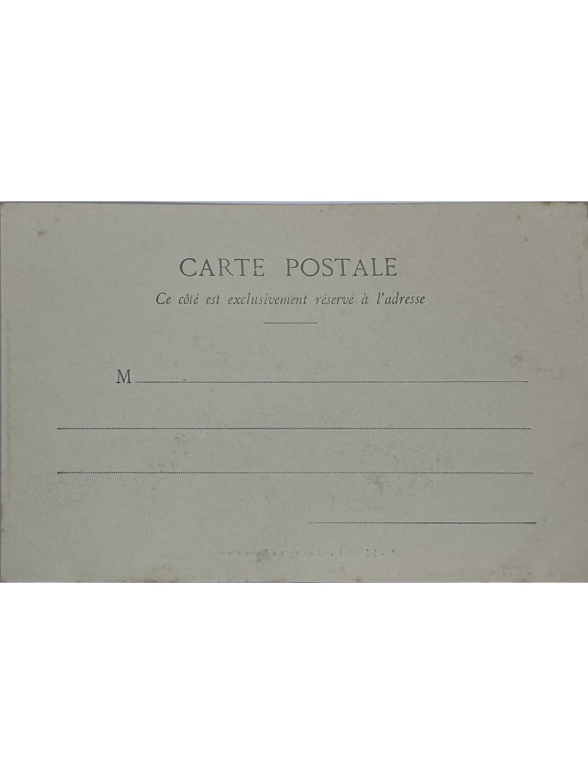 Verso de la carte postale