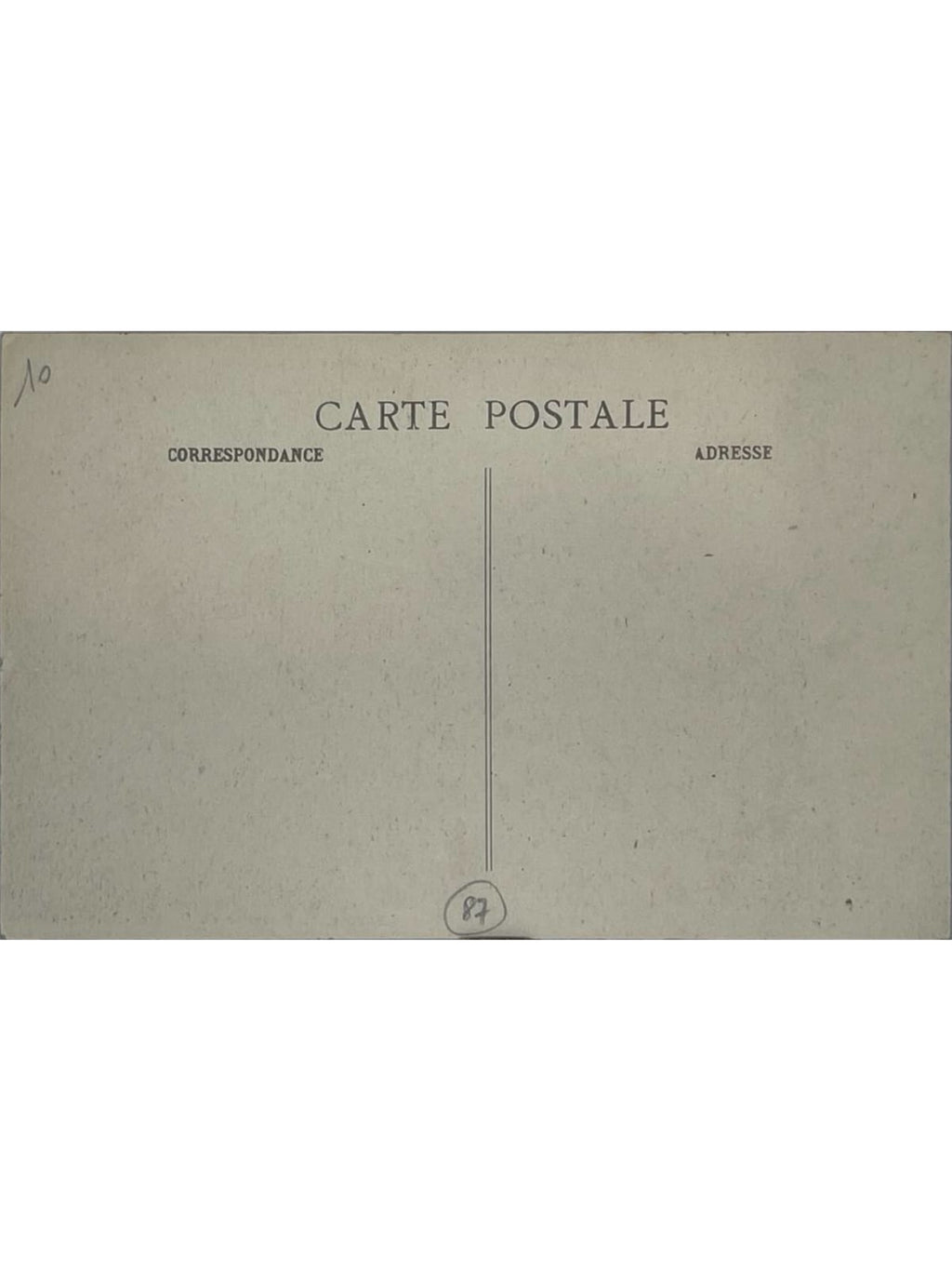 Verso de la carte postale