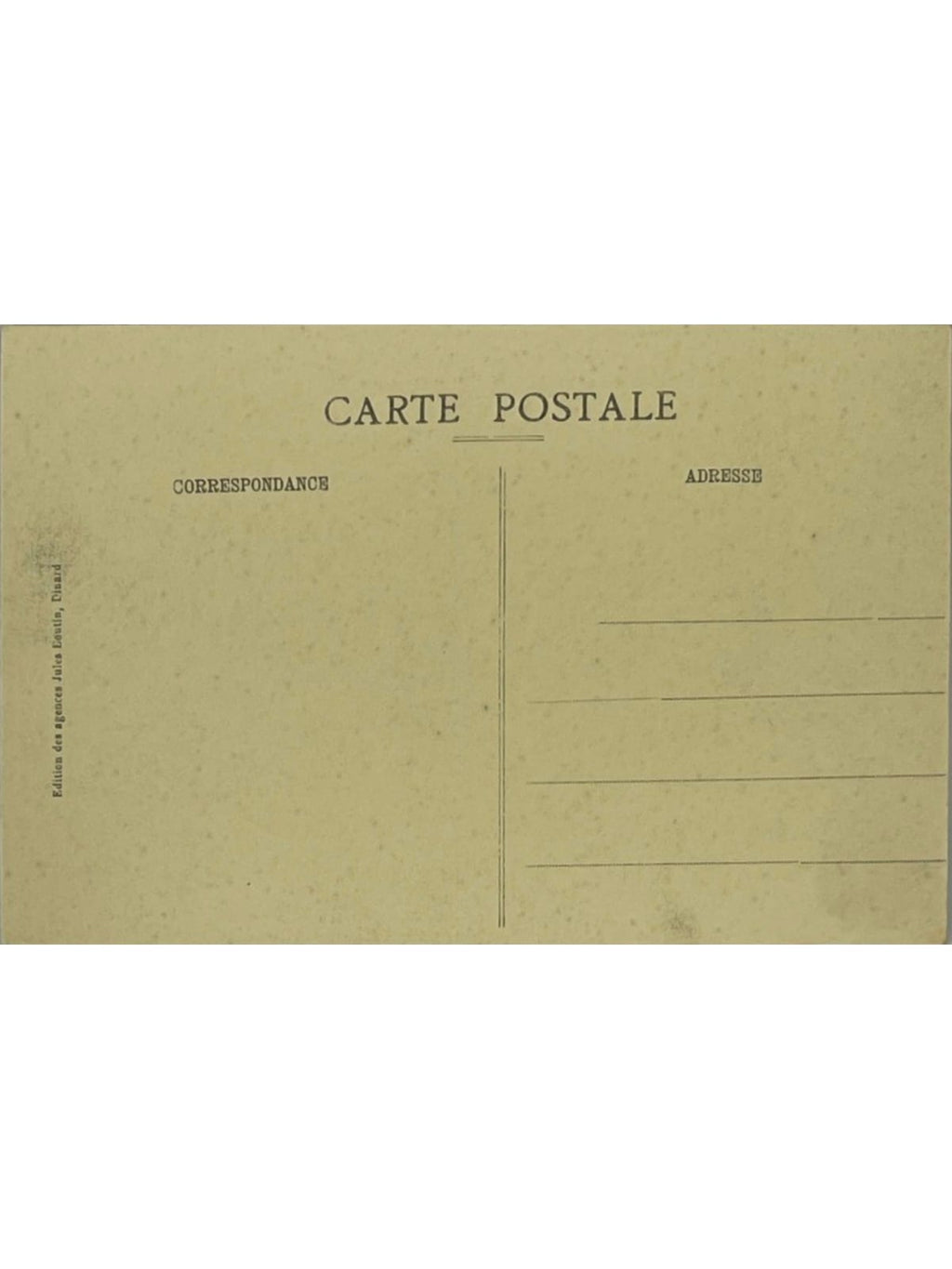 Verso de la carte postale