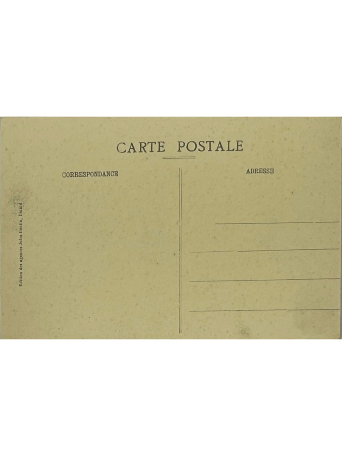 Verso de la carte postale