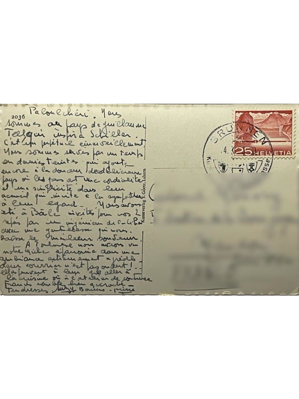 Verso de la carte postale