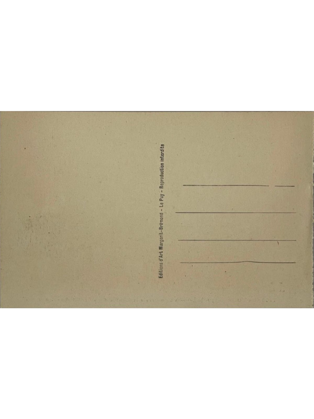 Verso de la carte postale