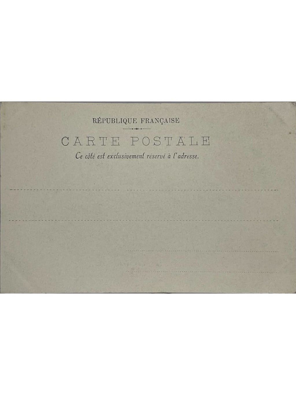 Verso de la carte postale