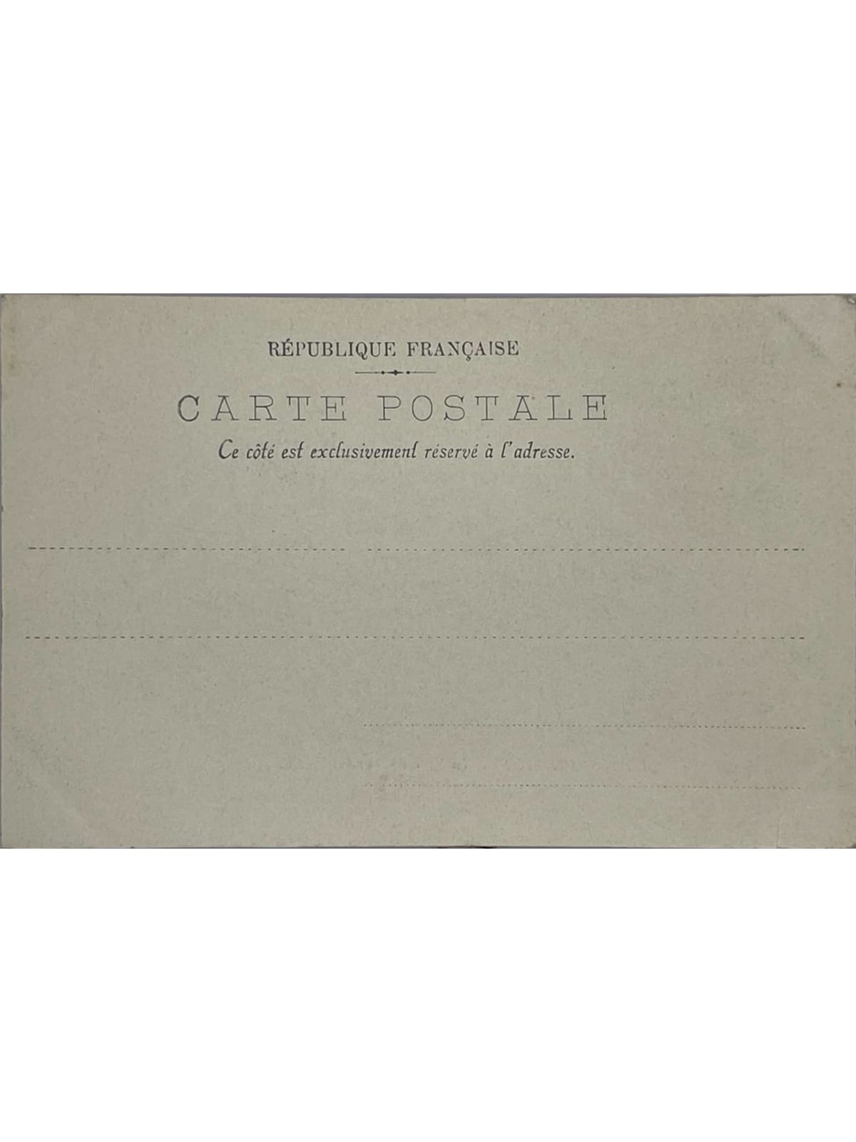 Verso de la carte postale