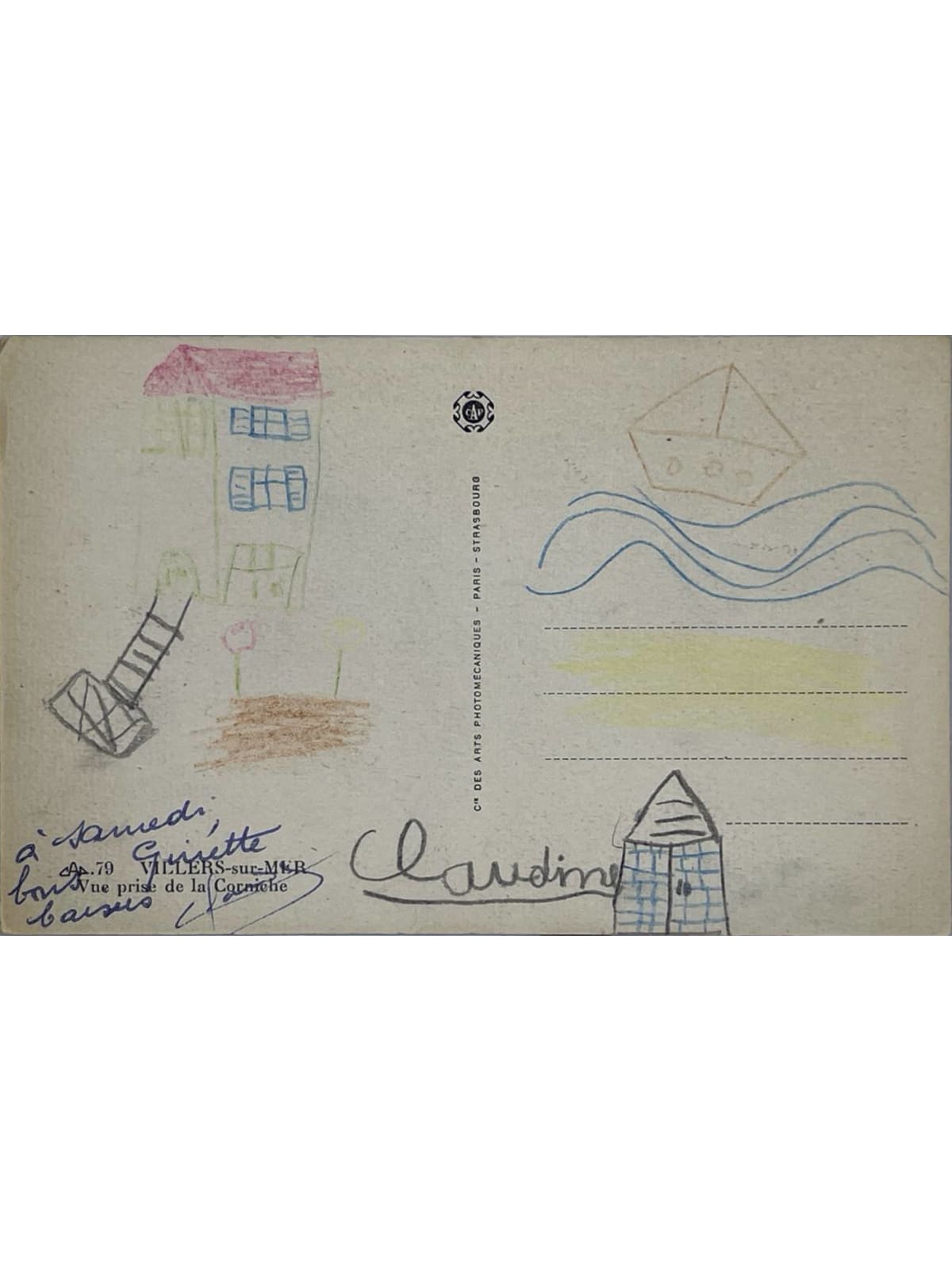 Verso de la carte postale