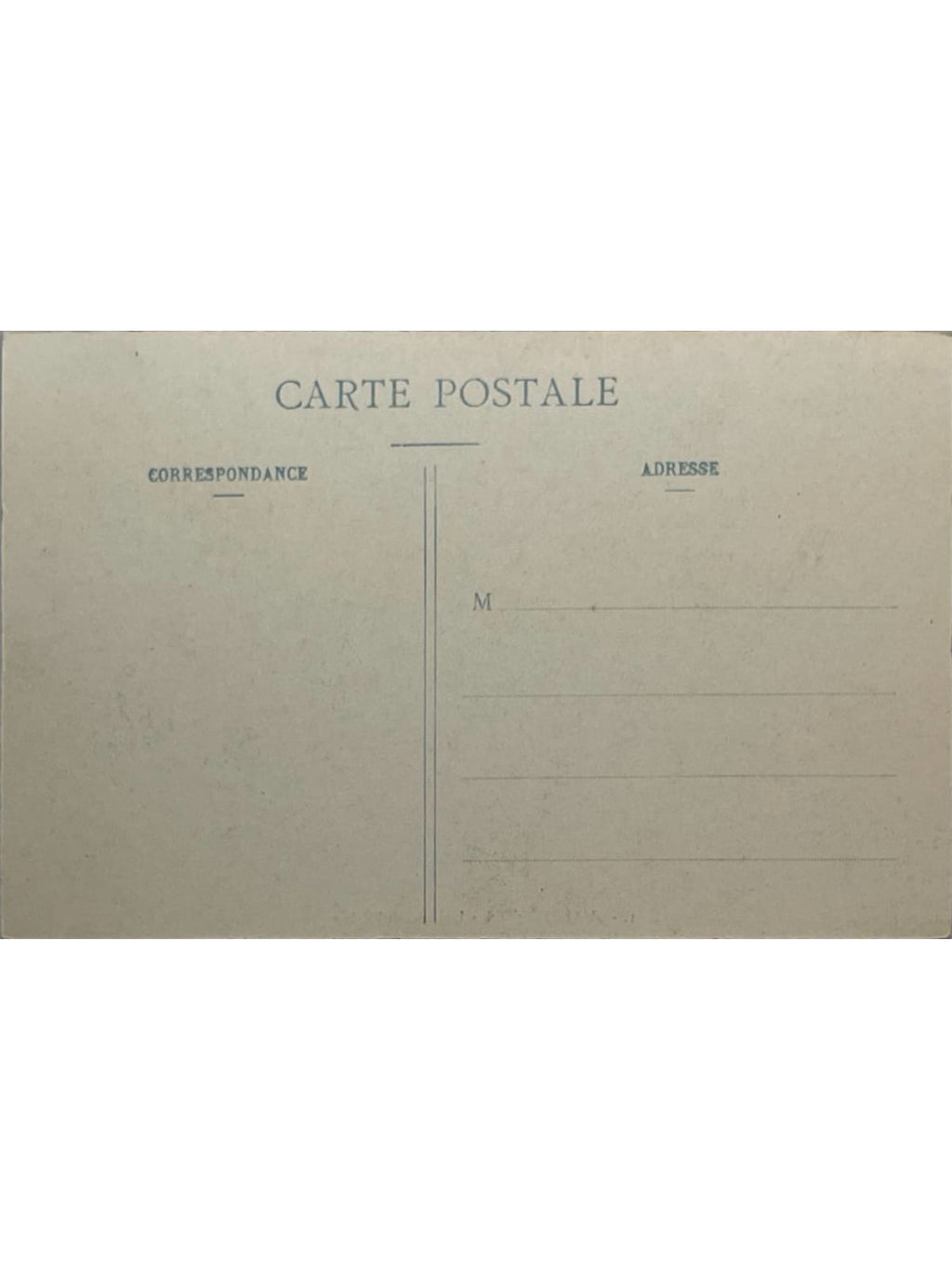 Verso de la carte postale