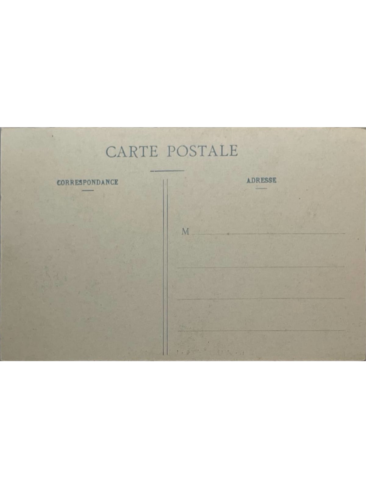 Verso de la carte postale