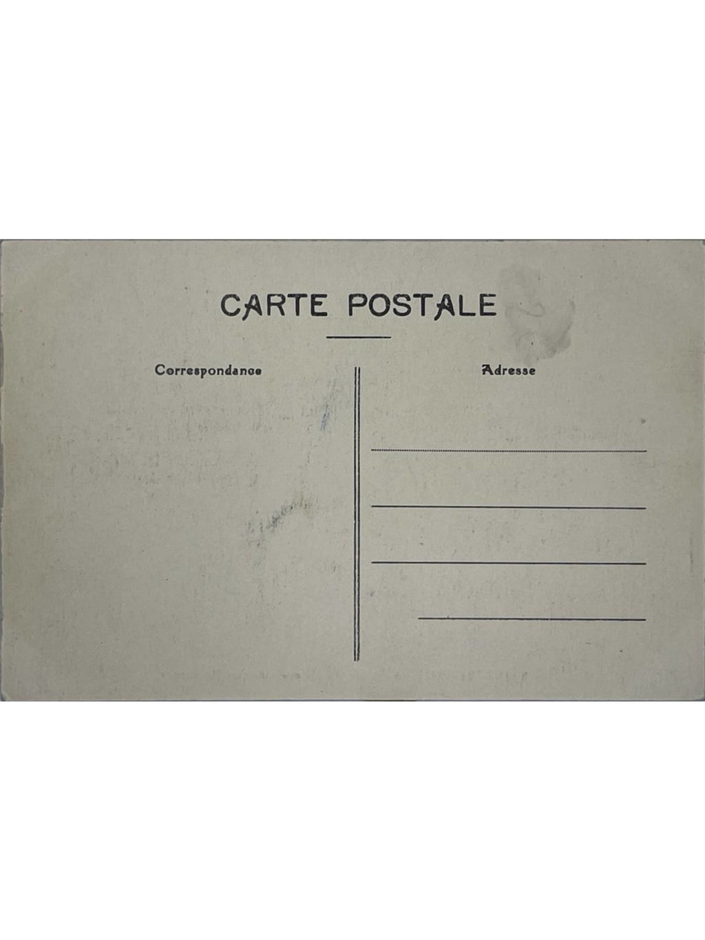 Verso de la carte postale