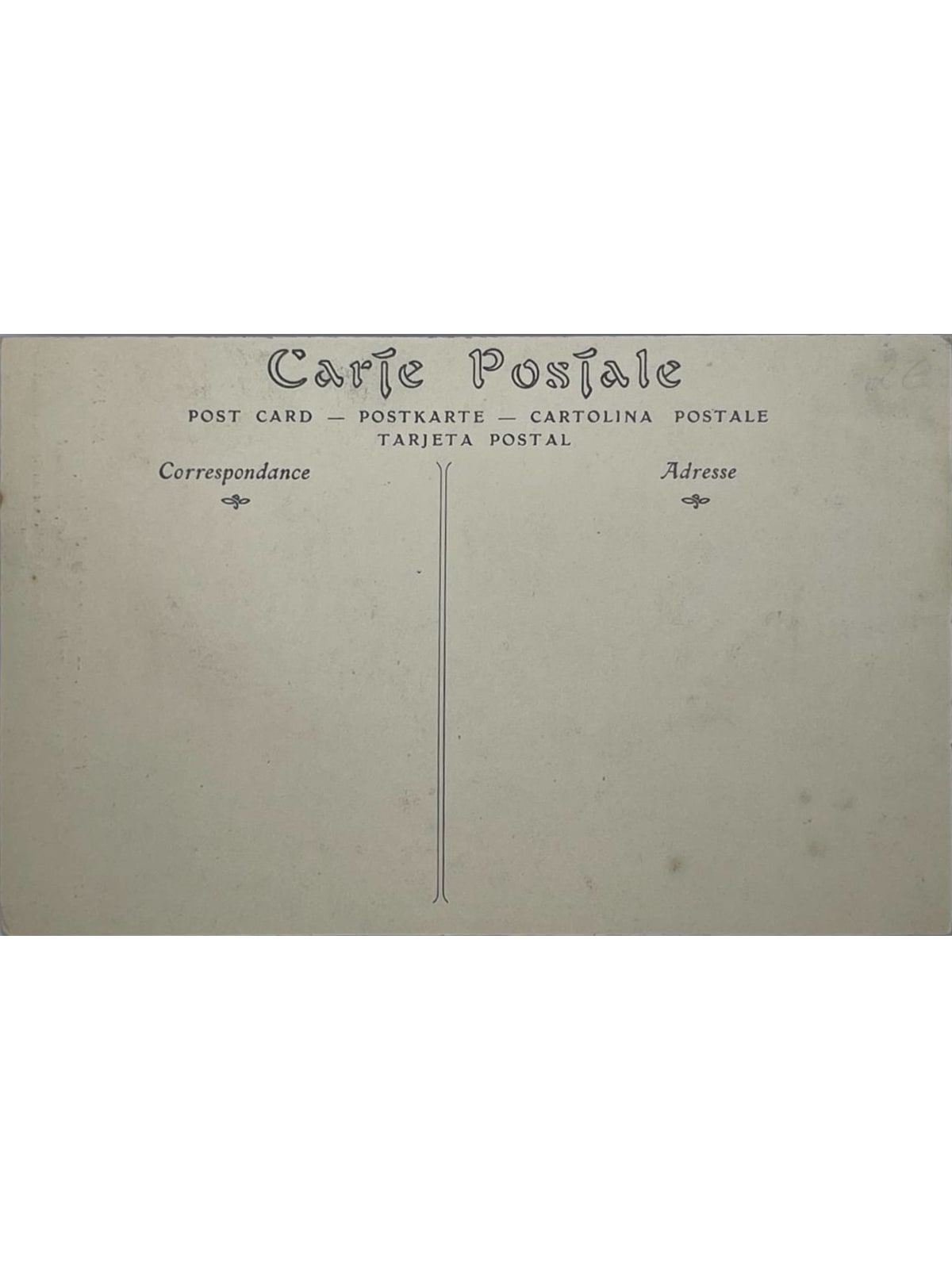 Verso de la carte postale