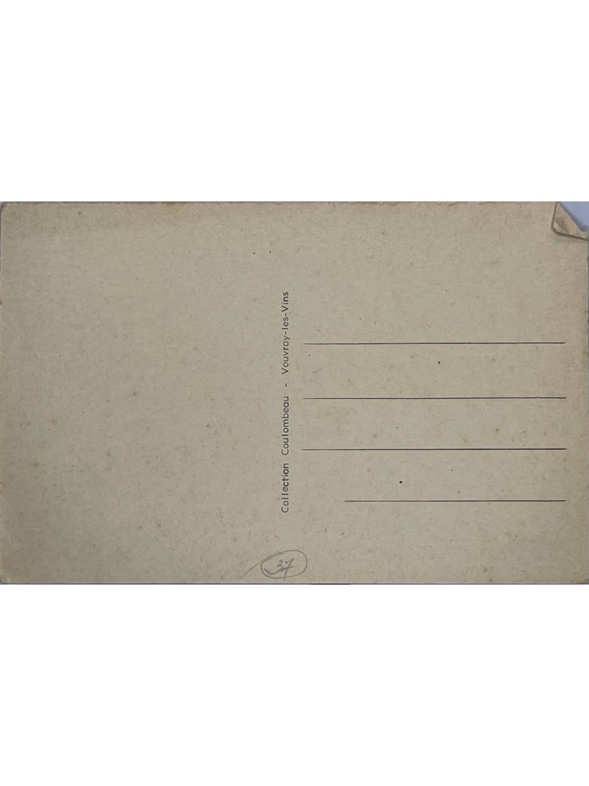 Verso de la carte postale