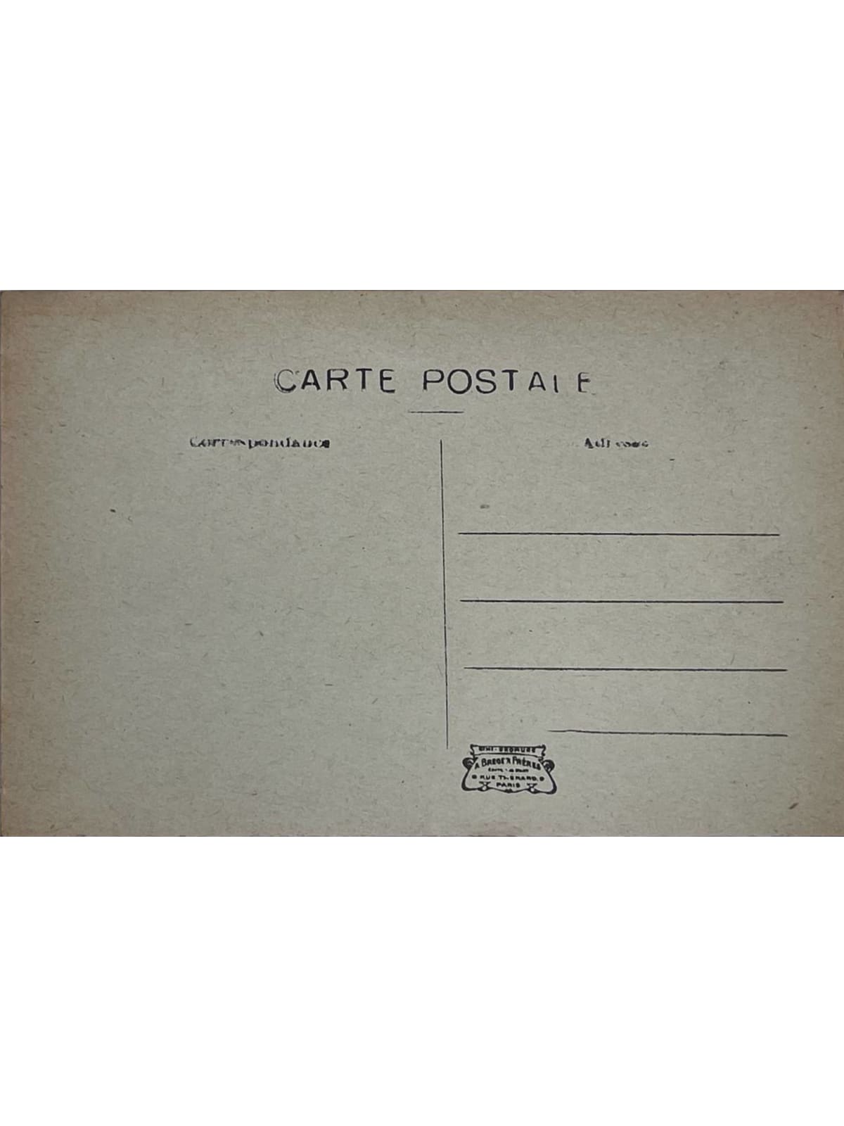 Verso de la carte postale