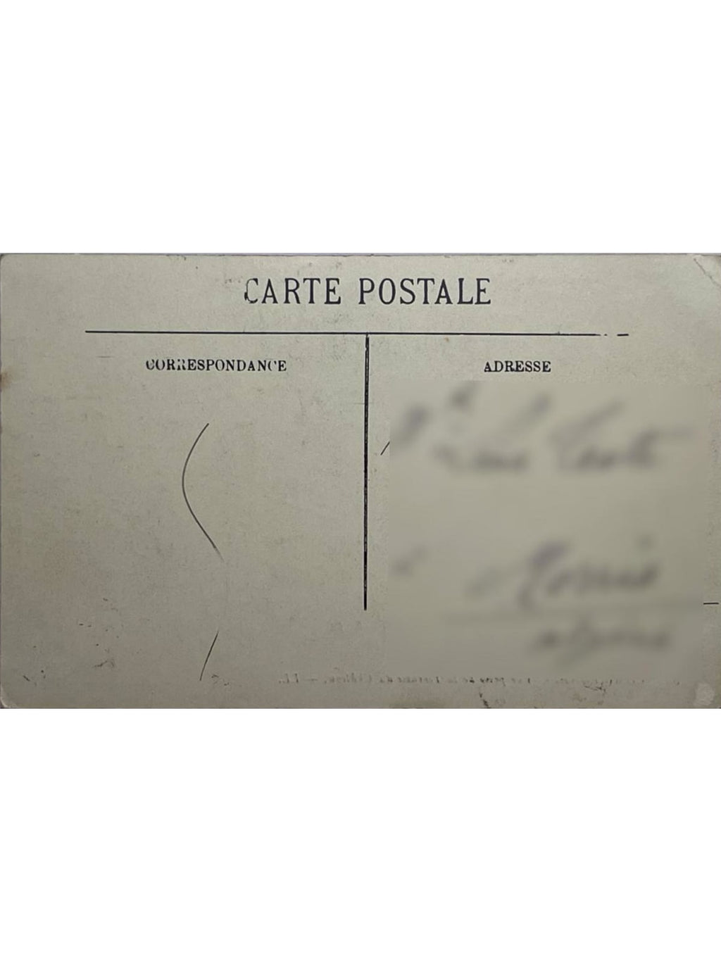 Verso de la carte postale