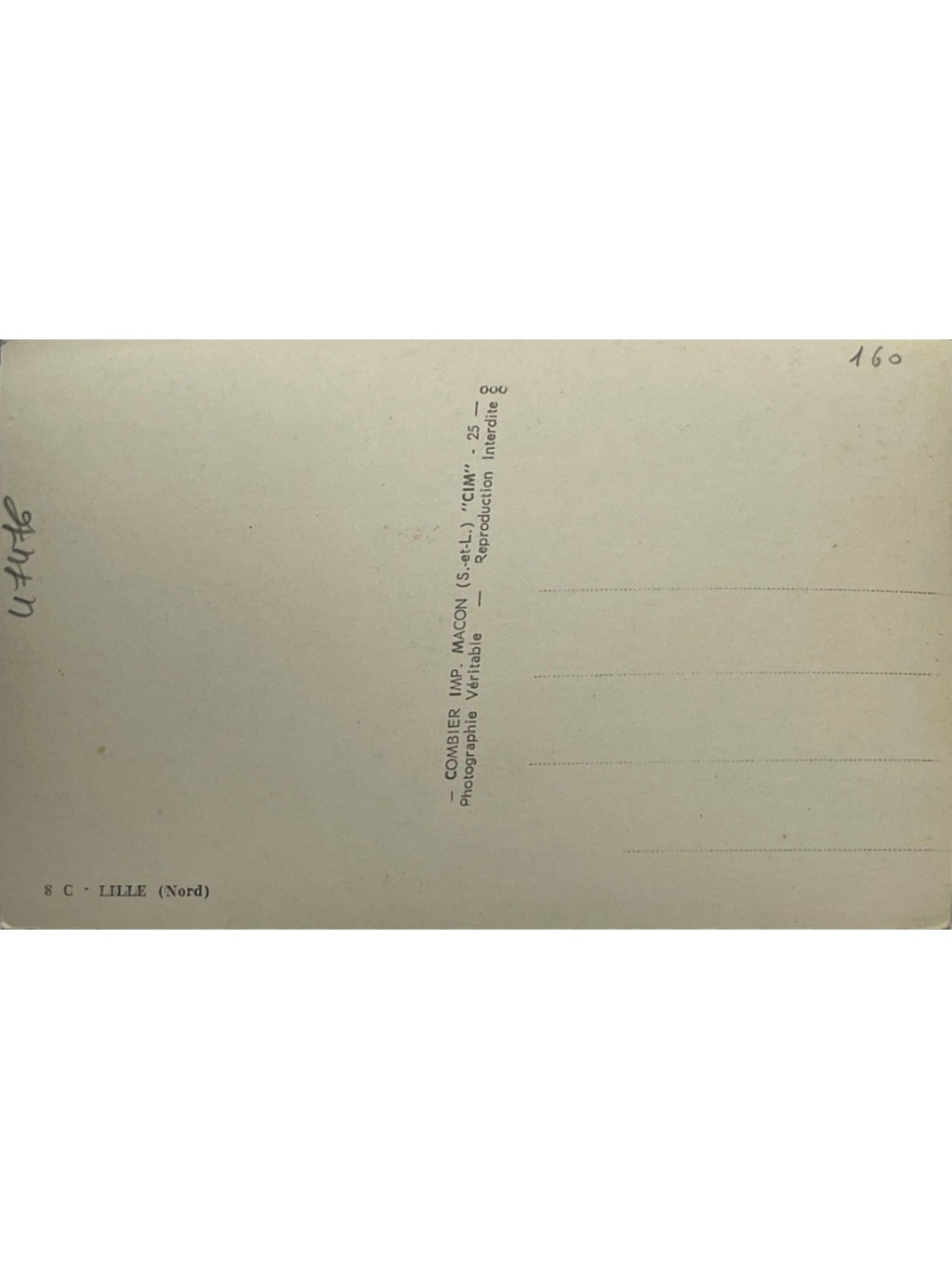 Verso de la carte postale