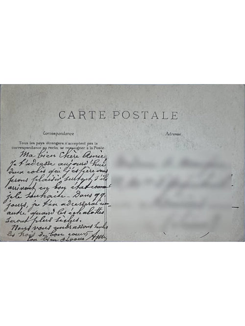 Verso de la carte postale