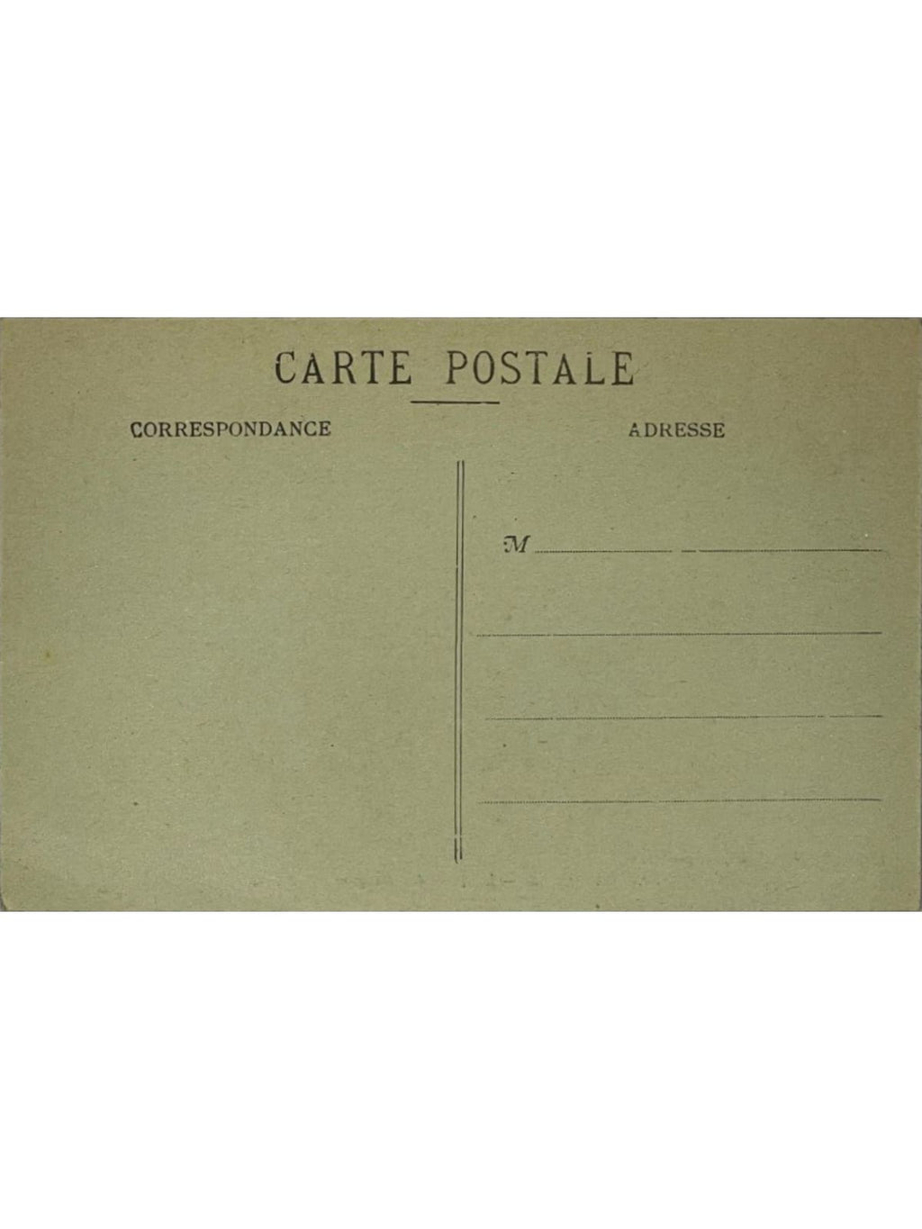 Verso de la carte postale