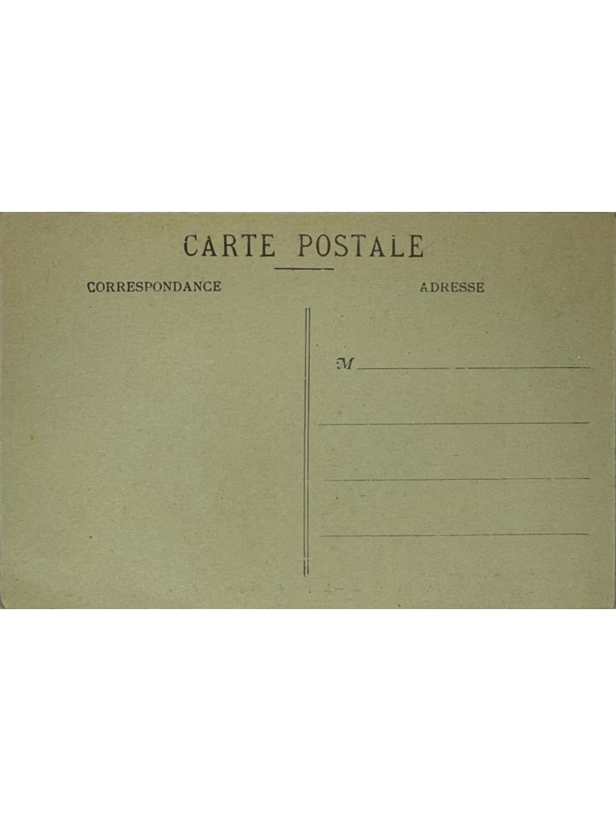 Verso de la carte postale