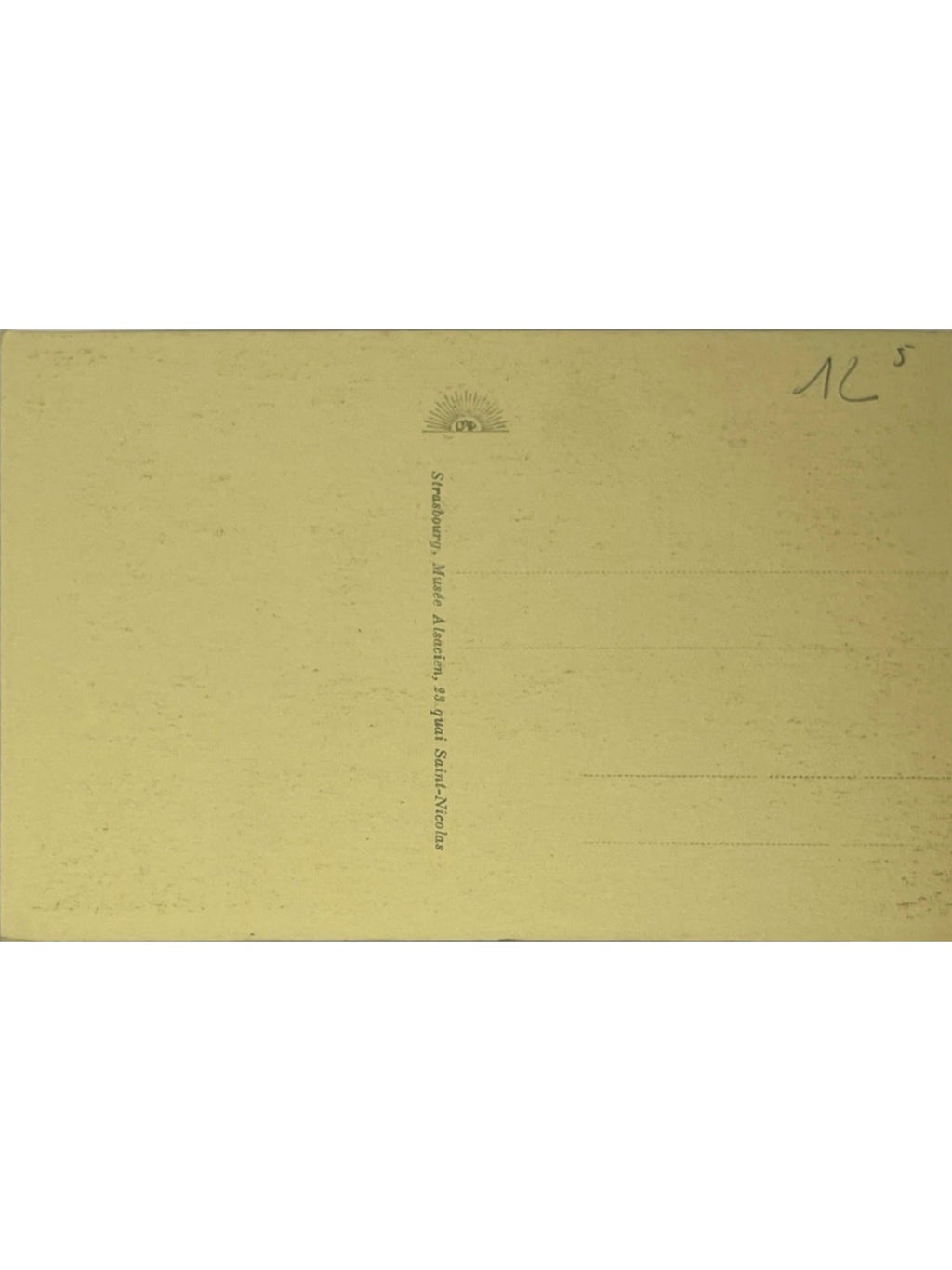 Verso de la carte postale