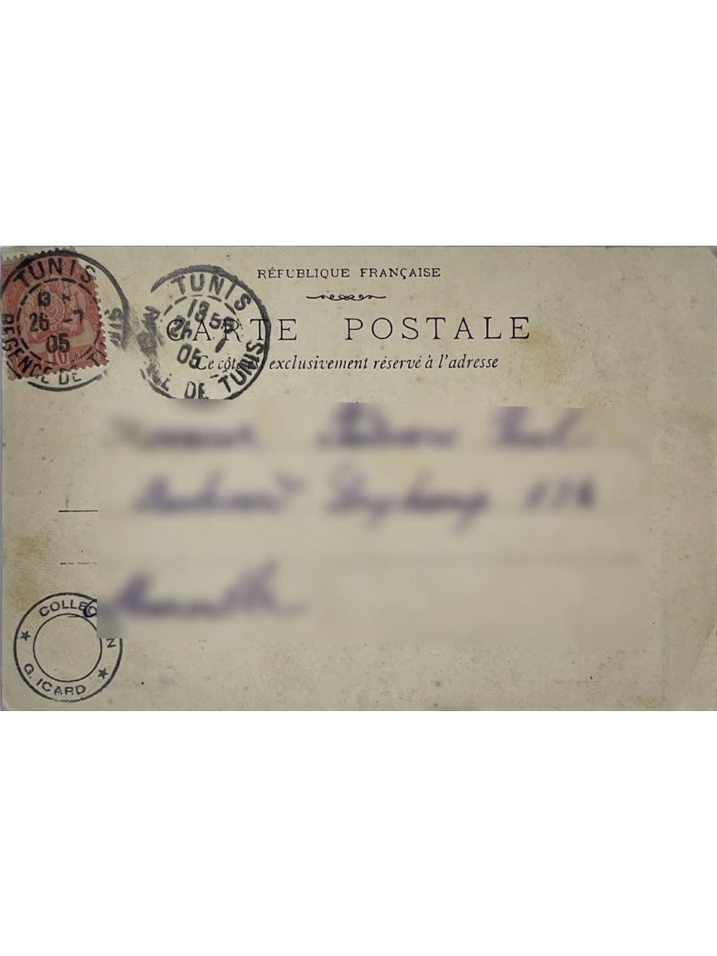 Verso de la carte postale