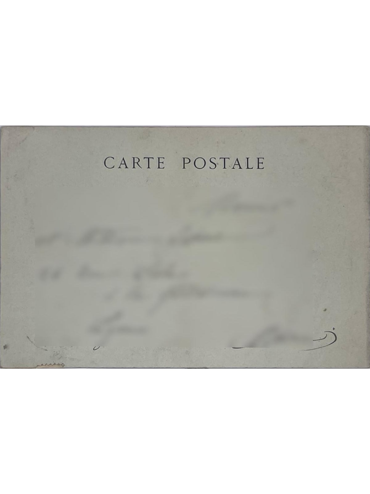 Verso de la carte postale