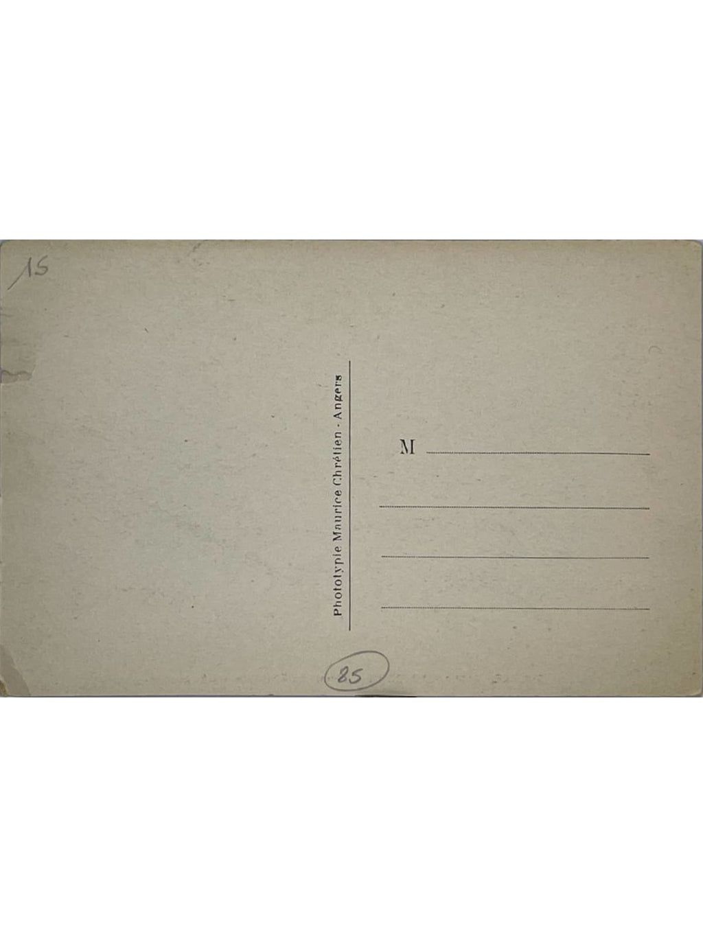Verso de la carte postale