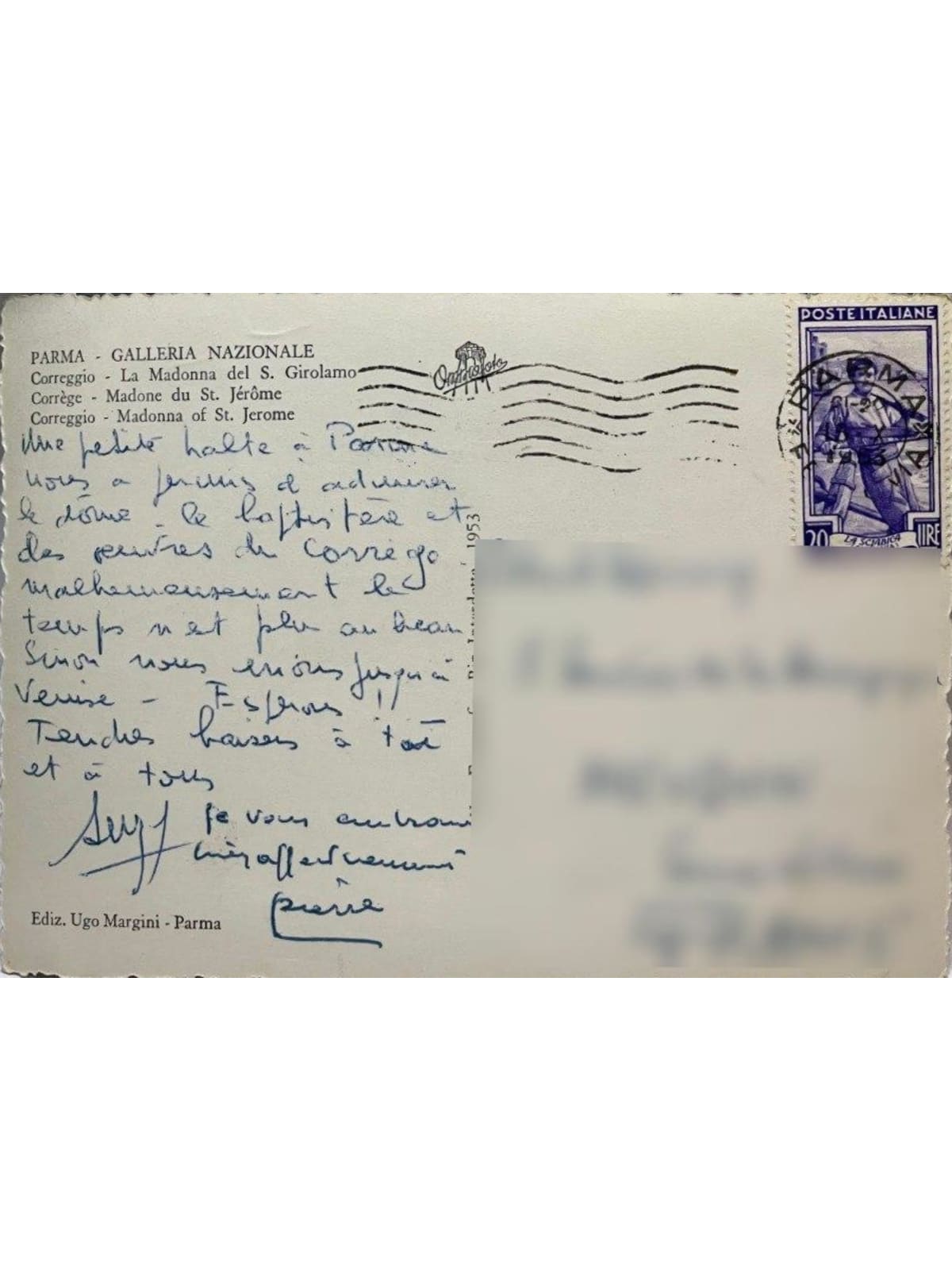 Verso de la carte postale