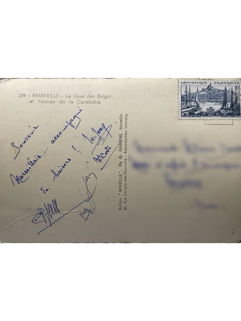 Verso de la carte postale
