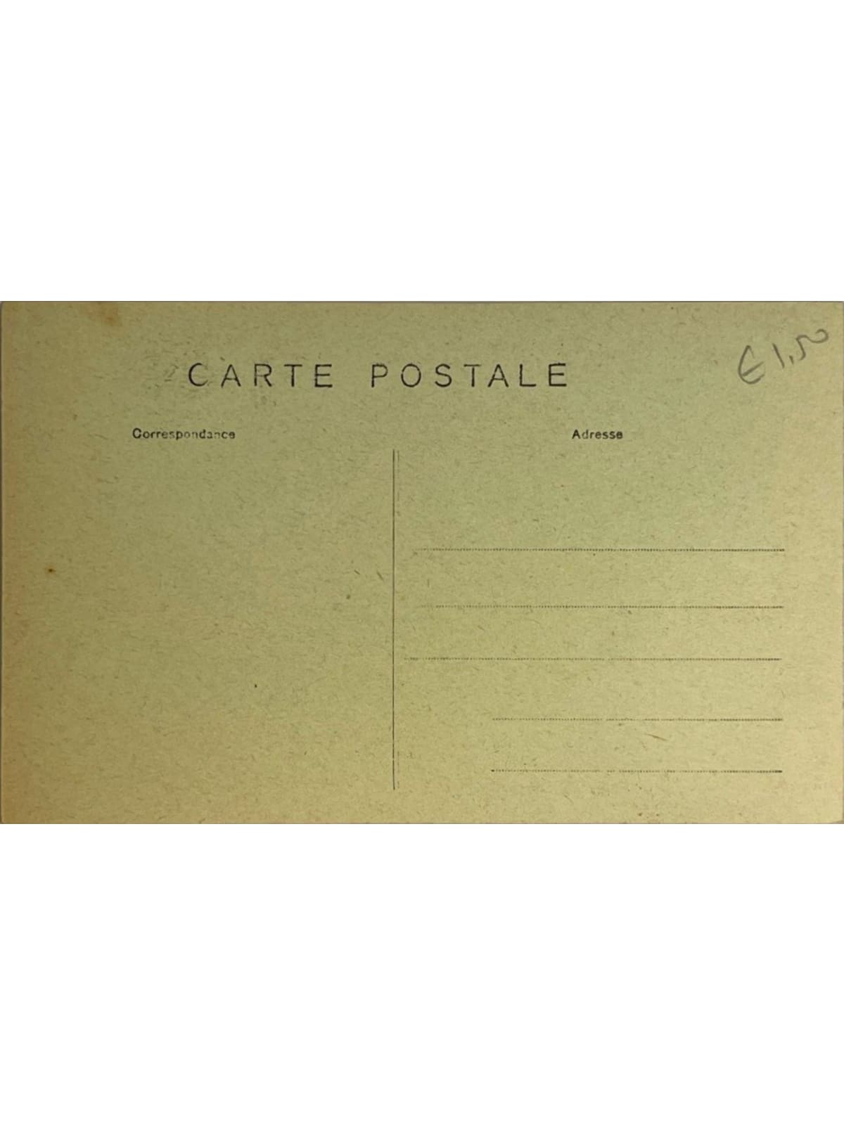 Verso de la carte postale