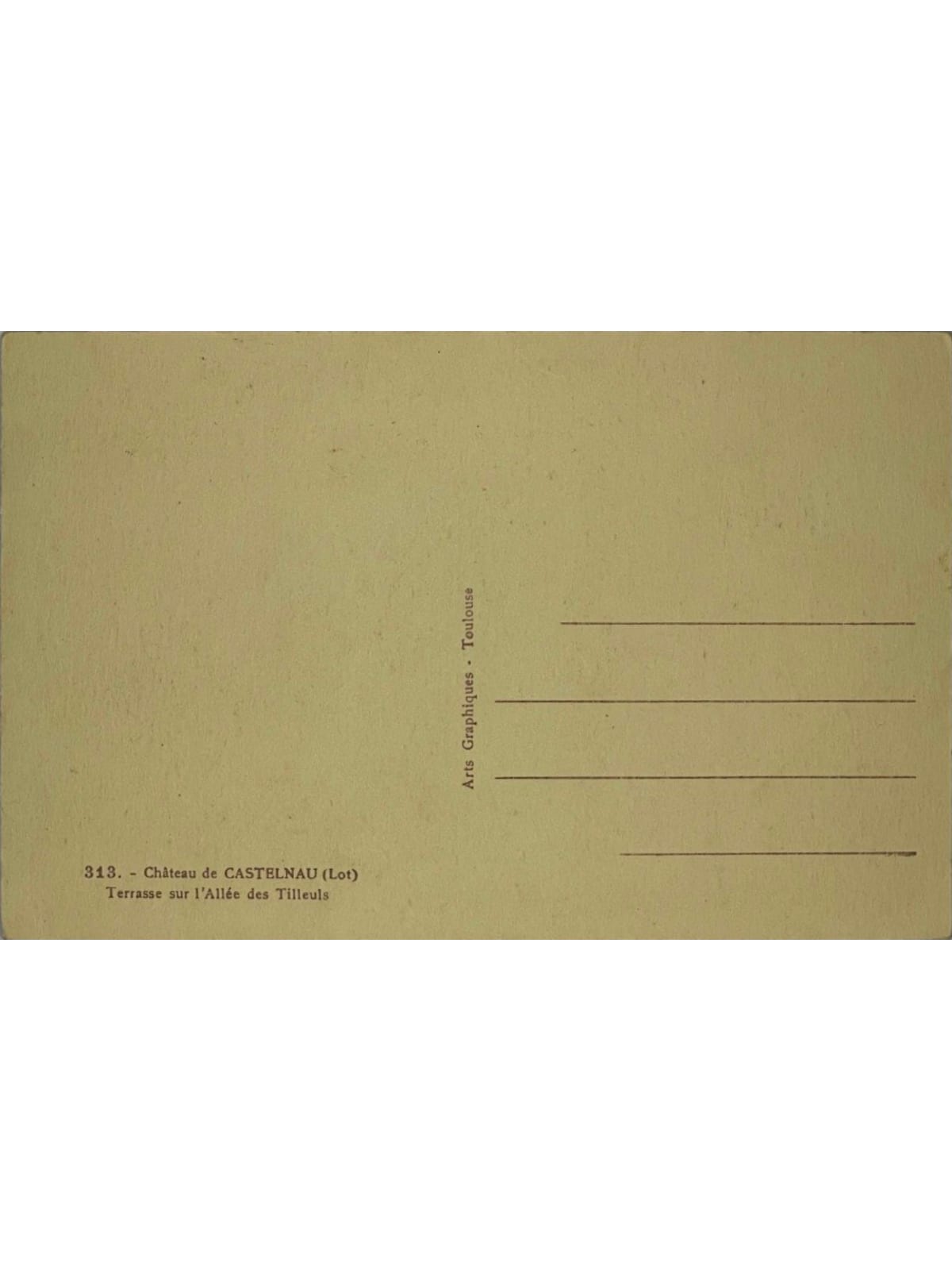Verso de la carte postale