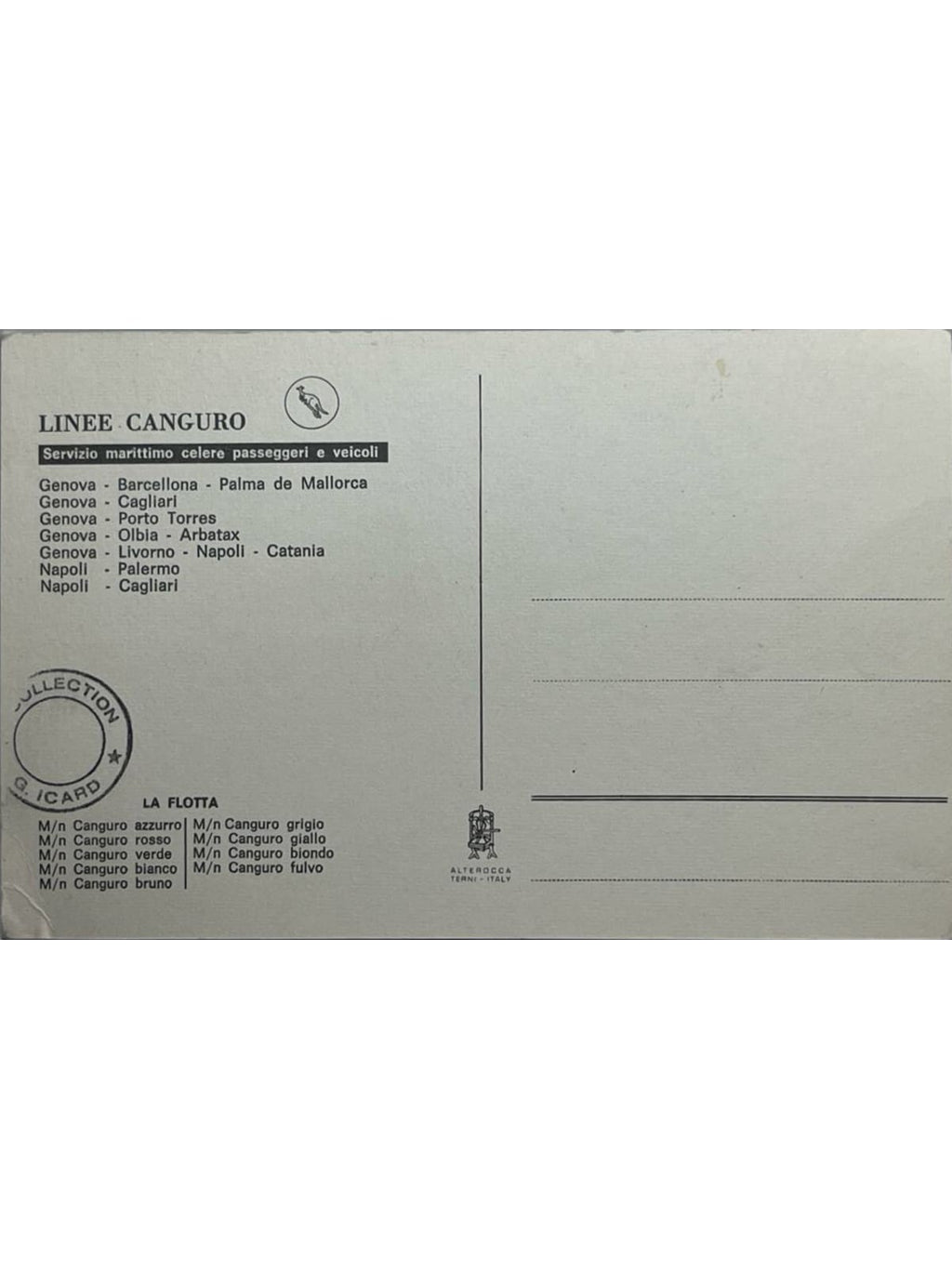 Verso de la carte postale