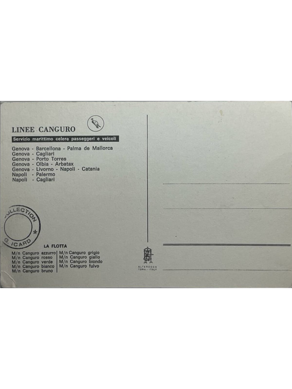 Verso de la carte postale