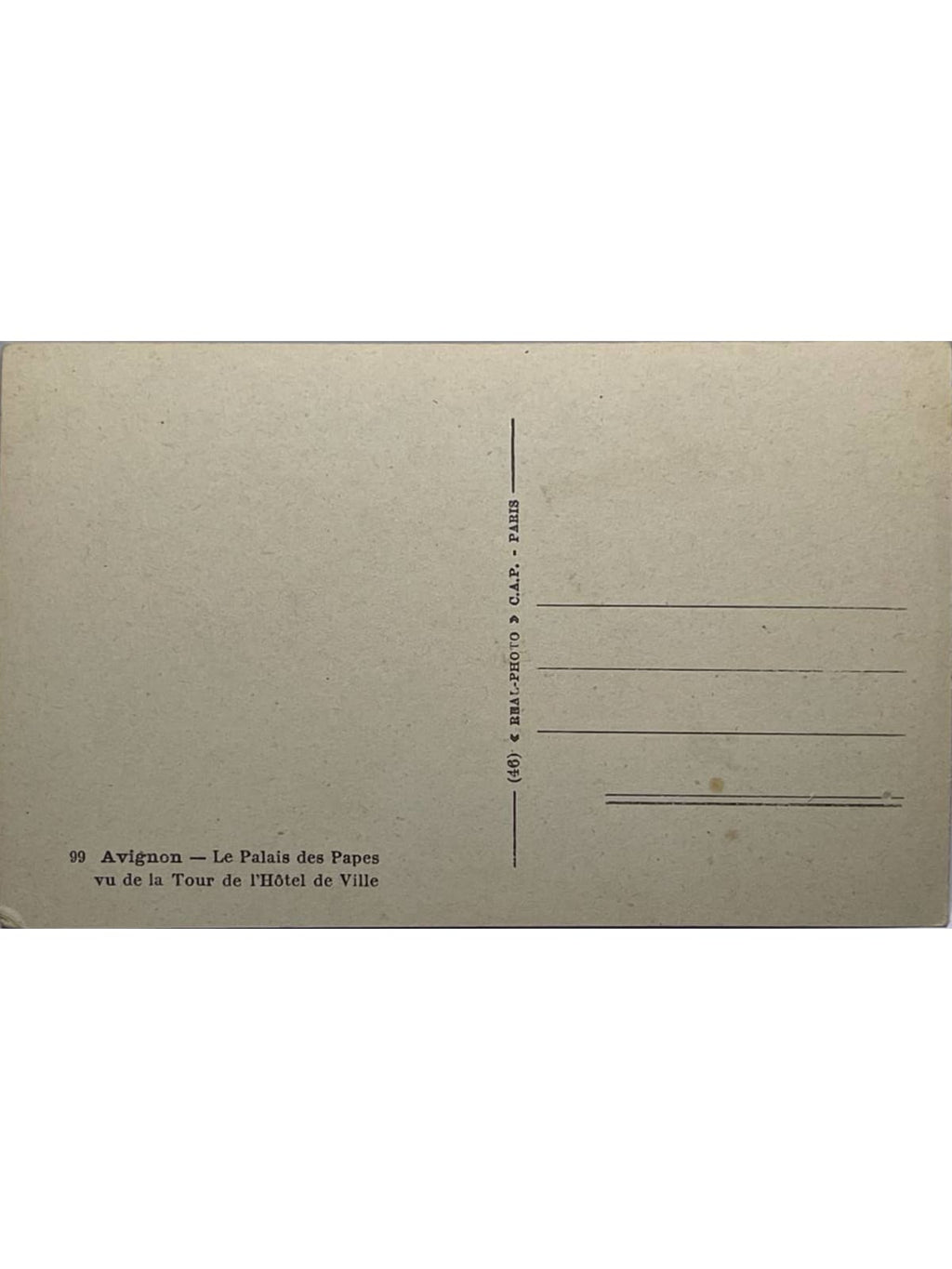 Verso de la carte postale