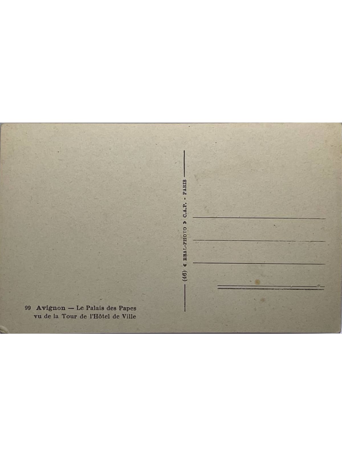 Verso de la carte postale