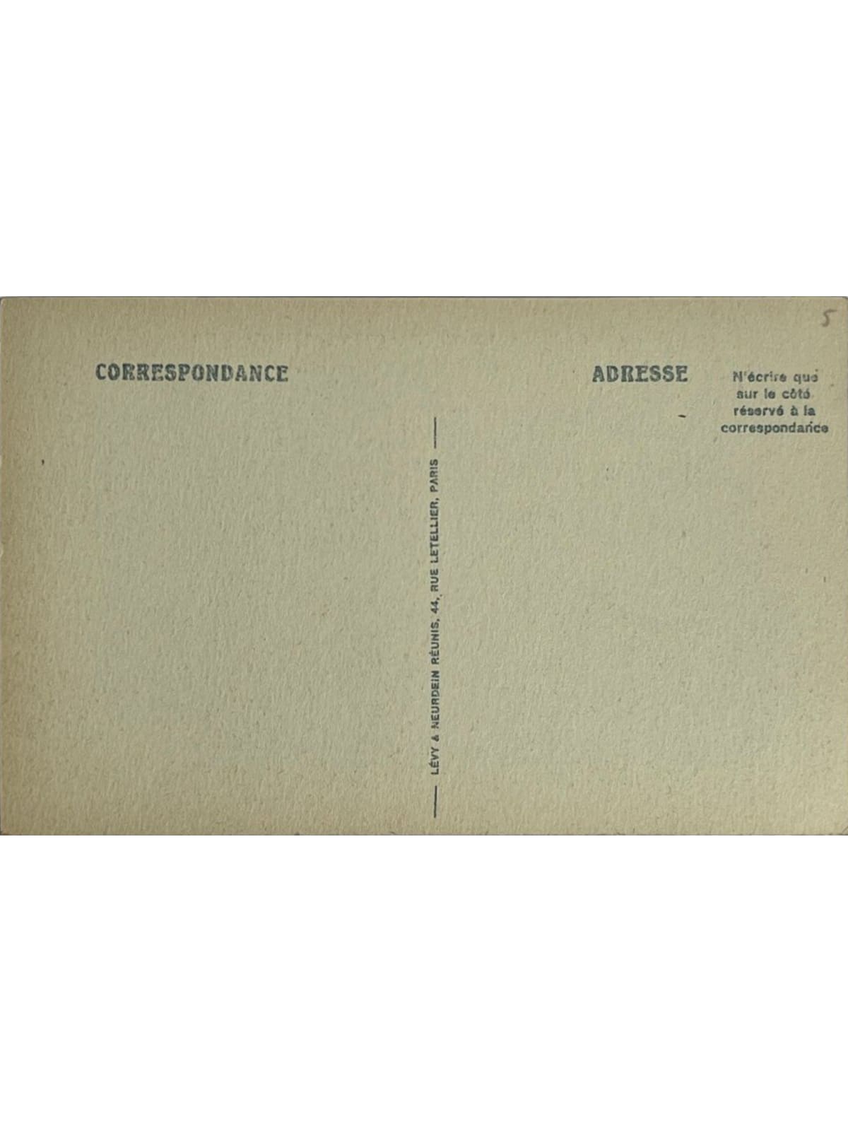 Verso de la carte postale