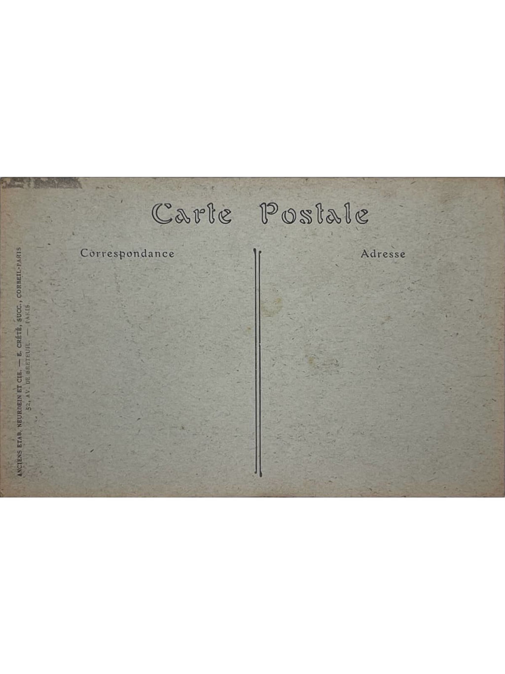 Verso de la carte postale