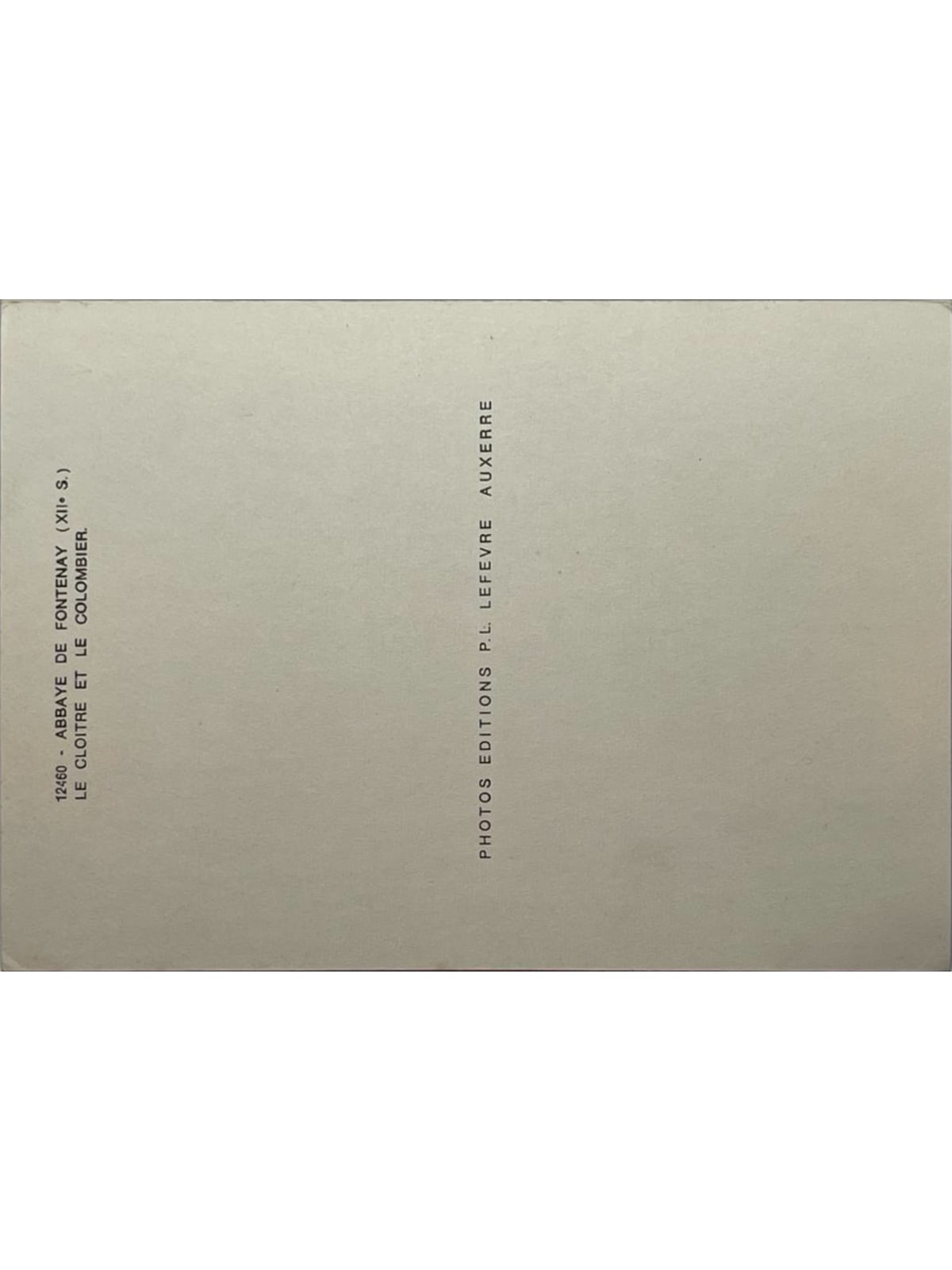 Verso de la carte postale