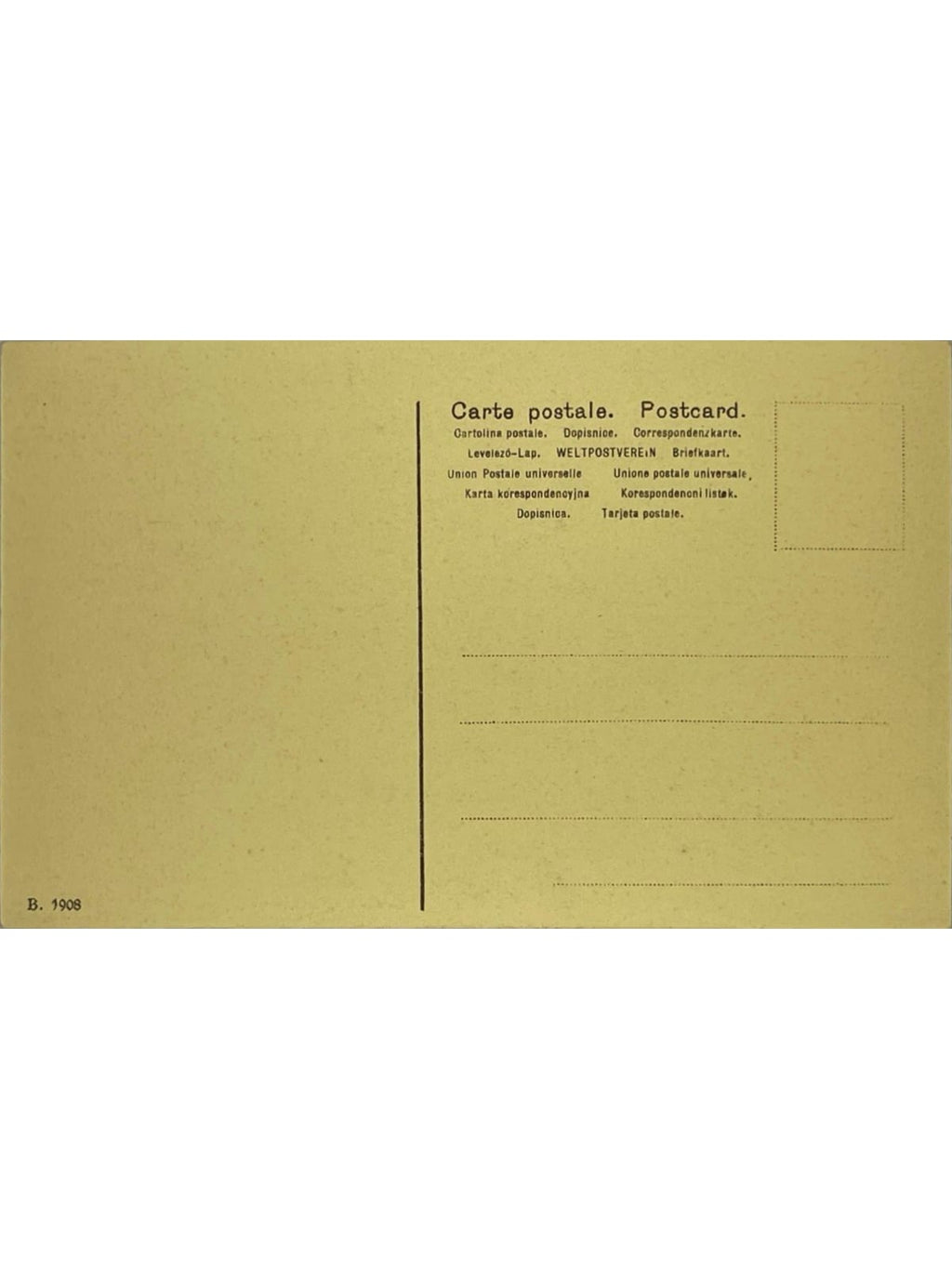 Verso de la carte postale