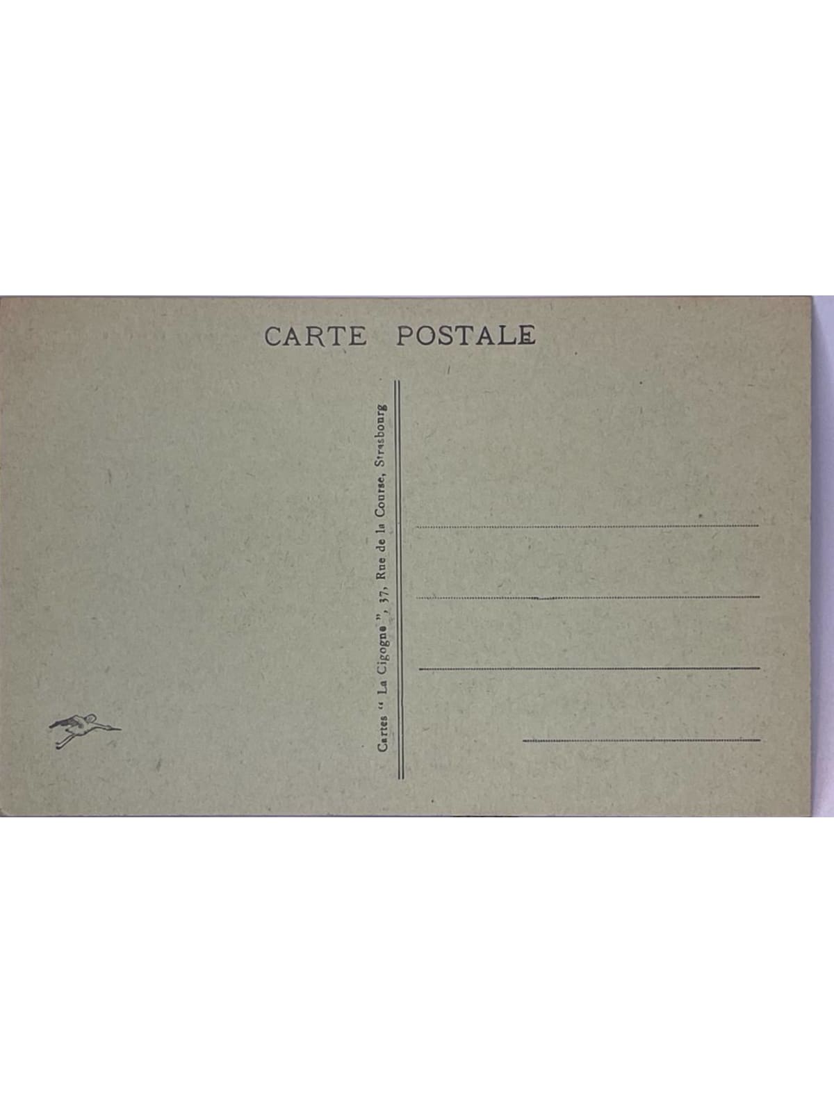 Verso de la carte postale